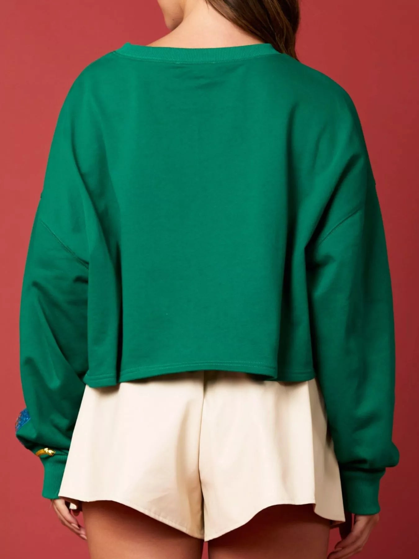 Trendsi Christmas Holiday Lights Sequin Embellished Sweatshirt