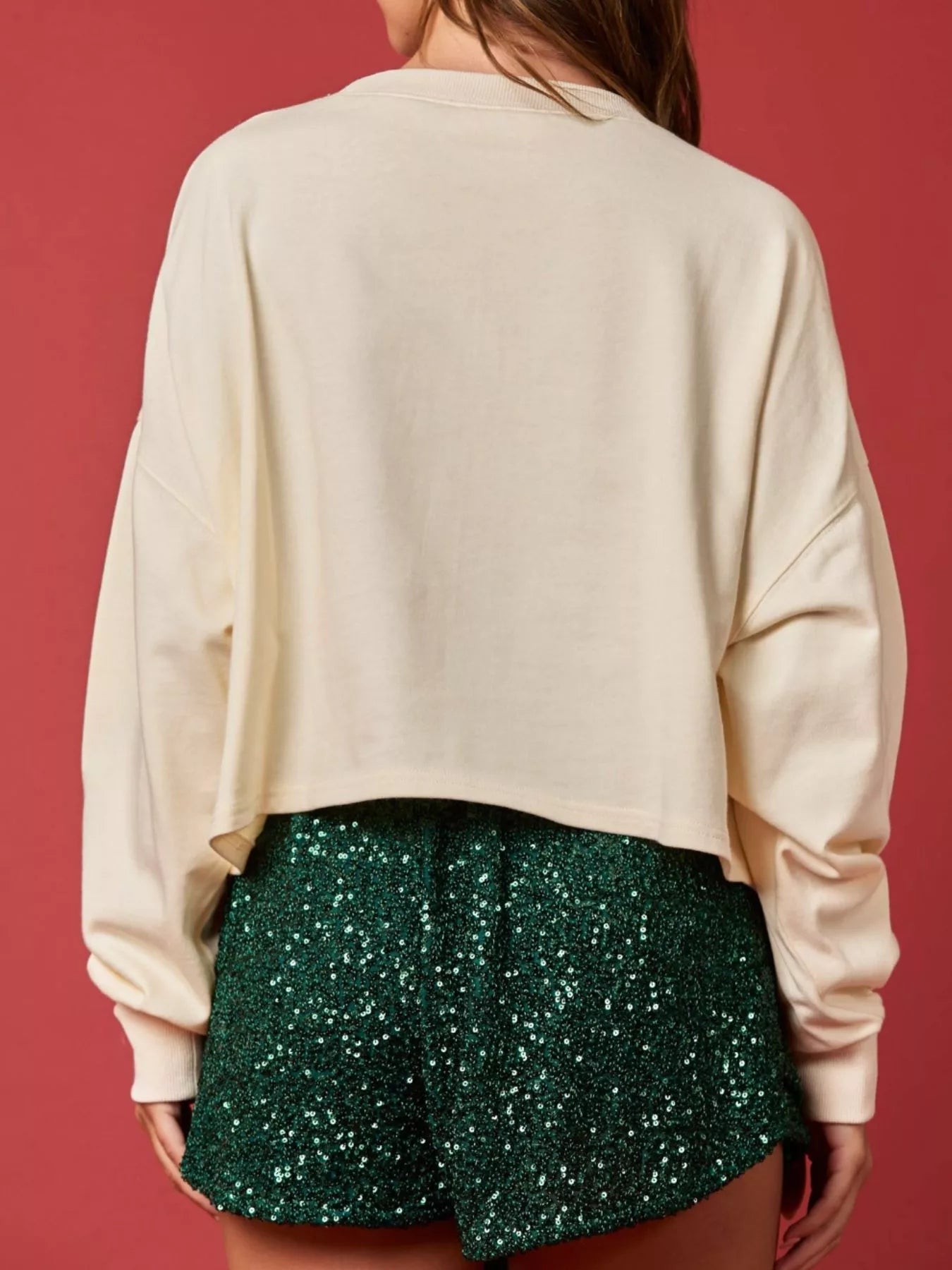 Trendsi Christmas Holiday Lights Sequin Embellished Sweatshirt