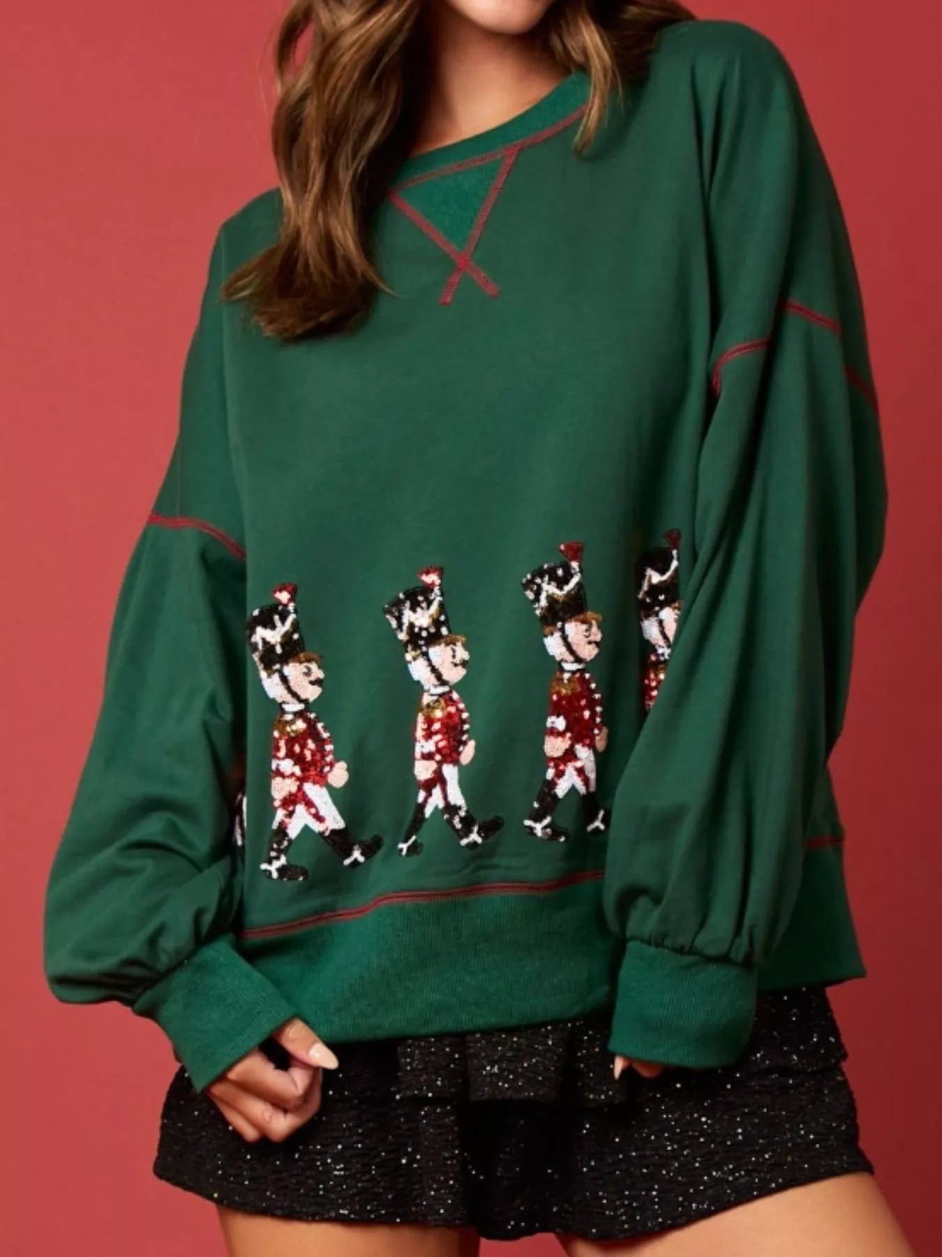 Trendsi Christmas Marching Band Sequin Sweatshirt