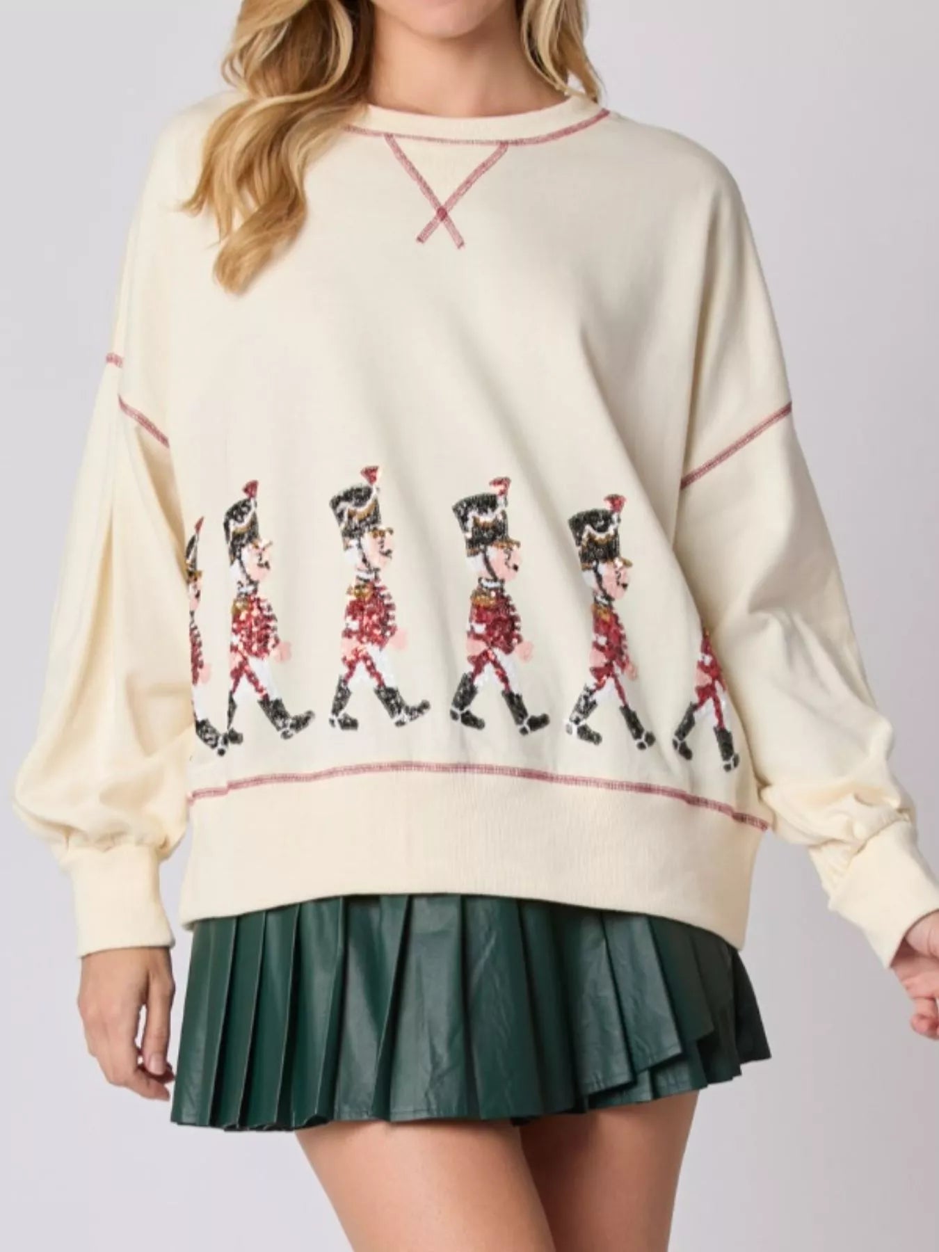 Trendsi Christmas Marching Band Sequin Sweatshirt