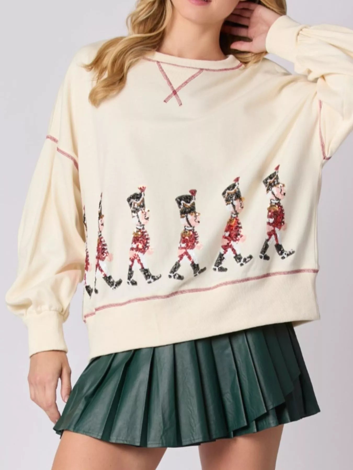 Trendsi Christmas Marching Band Sequin Sweatshirt