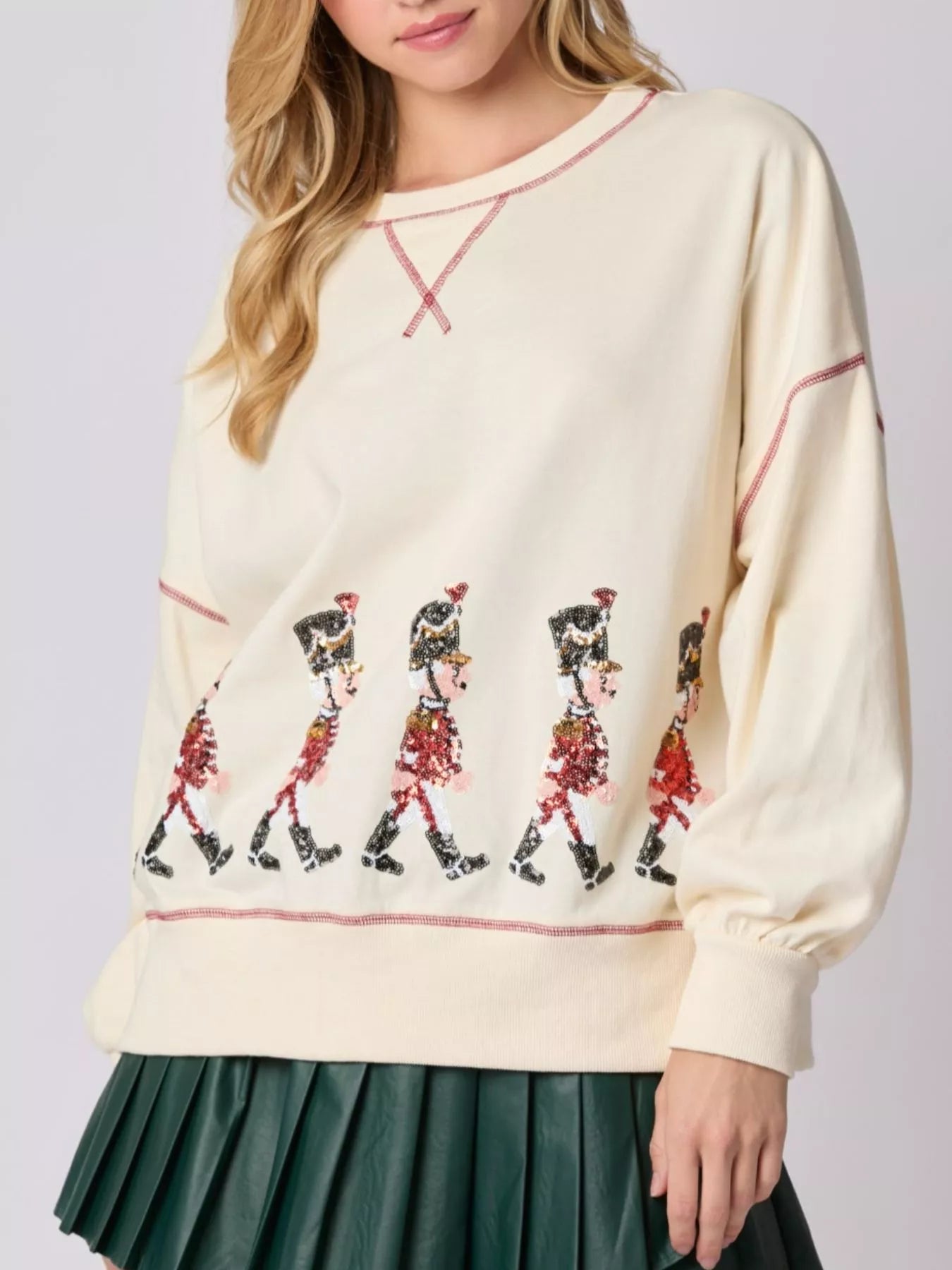 Trendsi Christmas Marching Band Sequin Sweatshirt