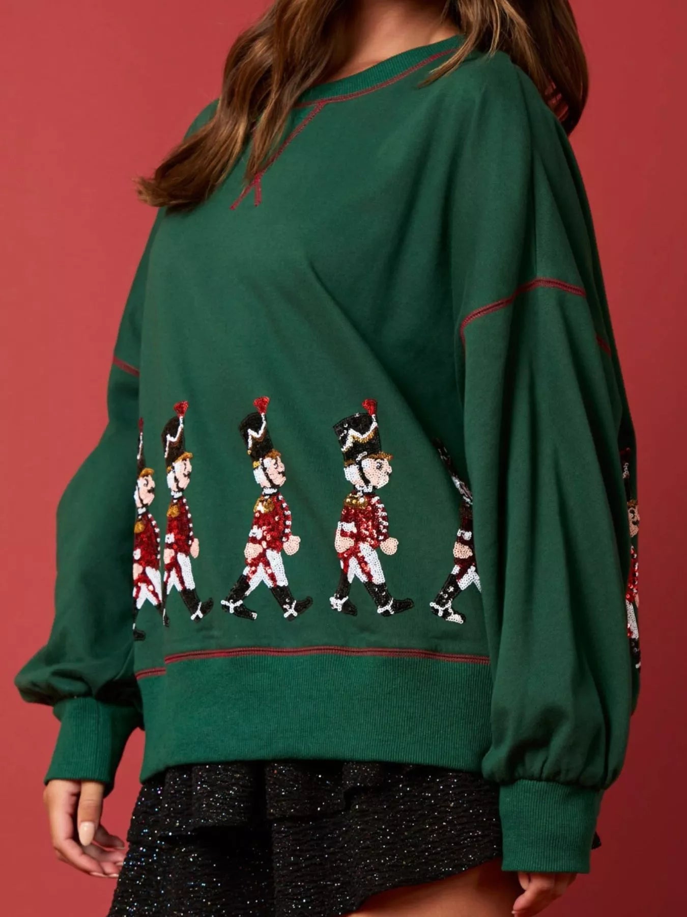 Trendsi Christmas Marching Band Sequin Sweatshirt