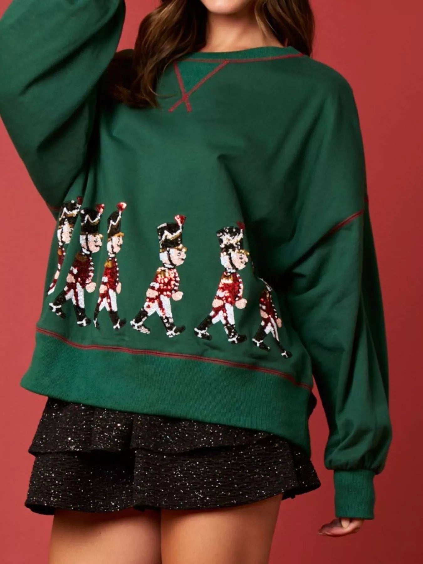 Trendsi Christmas Marching Band Sequin Sweatshirt