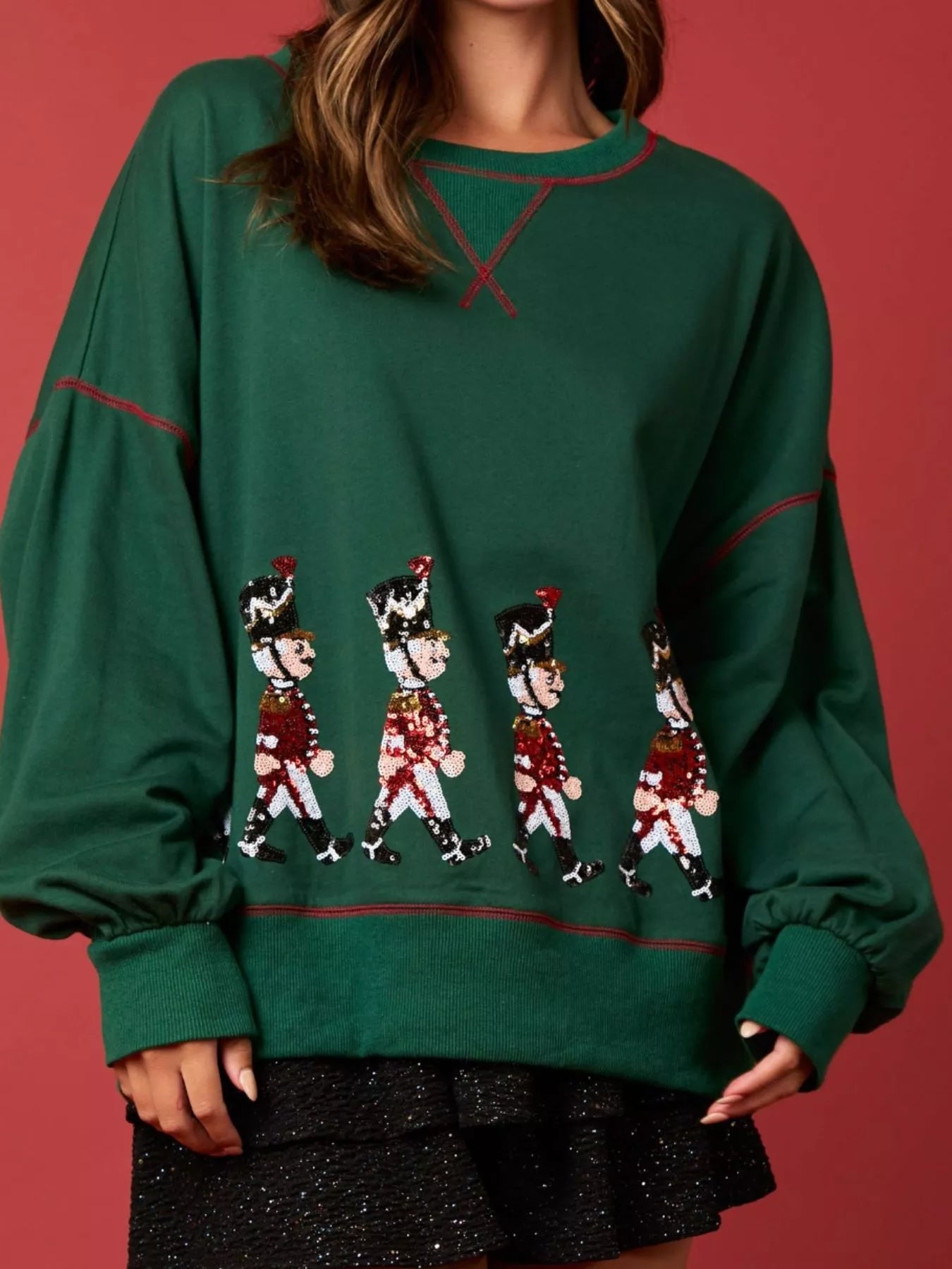 Trendsi Christmas Marching Band Sequin Sweatshirt