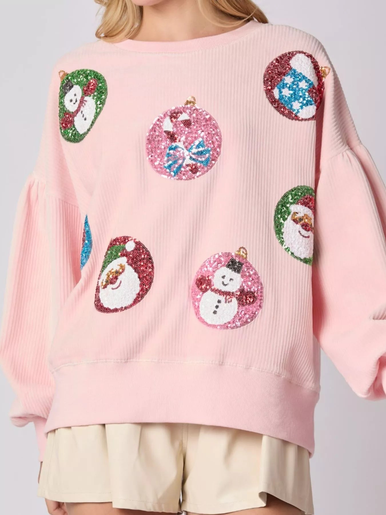 Trendsi Christmas Sequin Embellished Sweatshirt