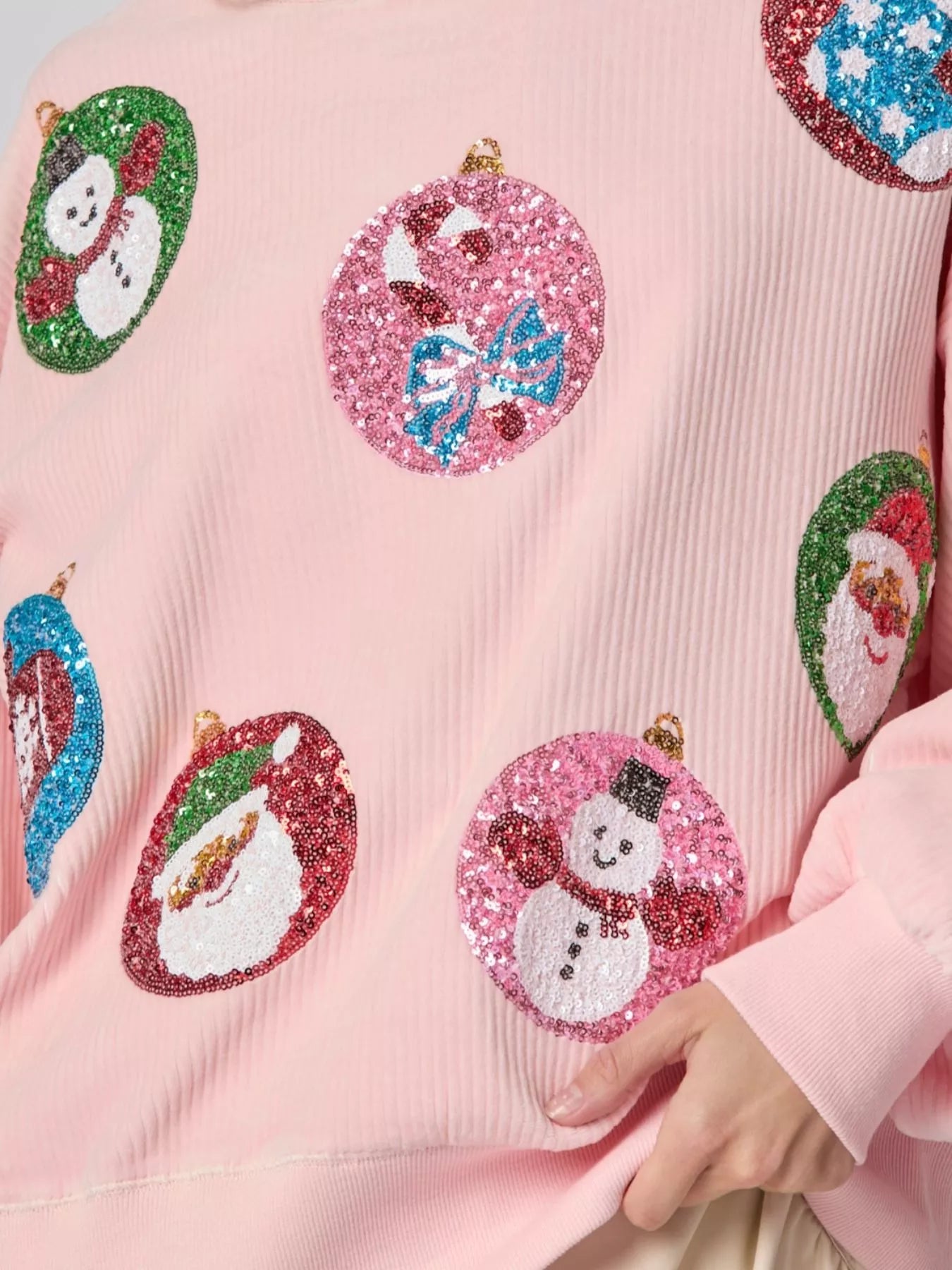 Trendsi Christmas Sequin Embellished Sweatshirt