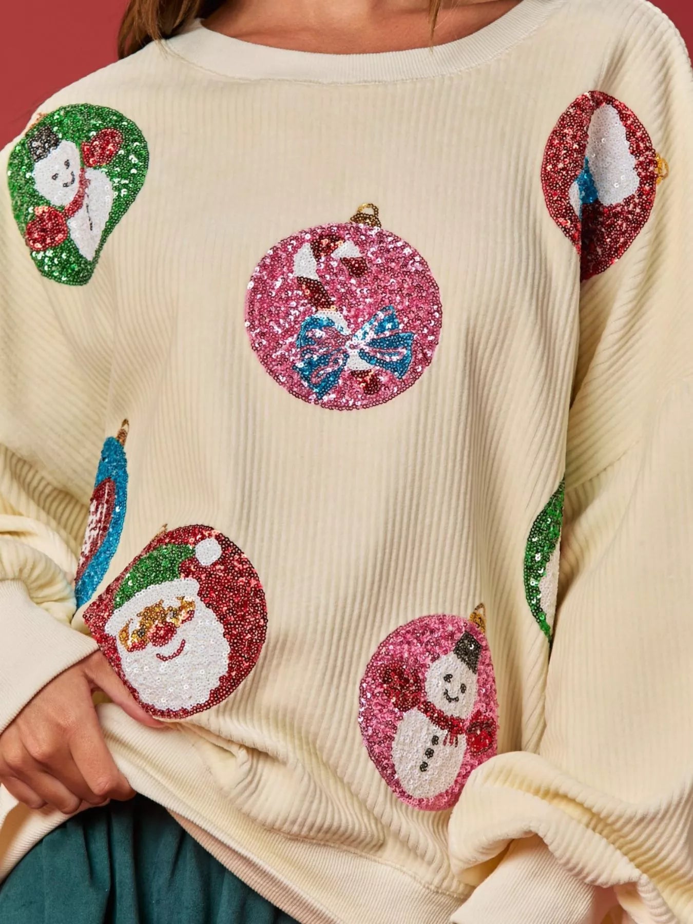 Trendsi Christmas Sequin Embellished Sweatshirt