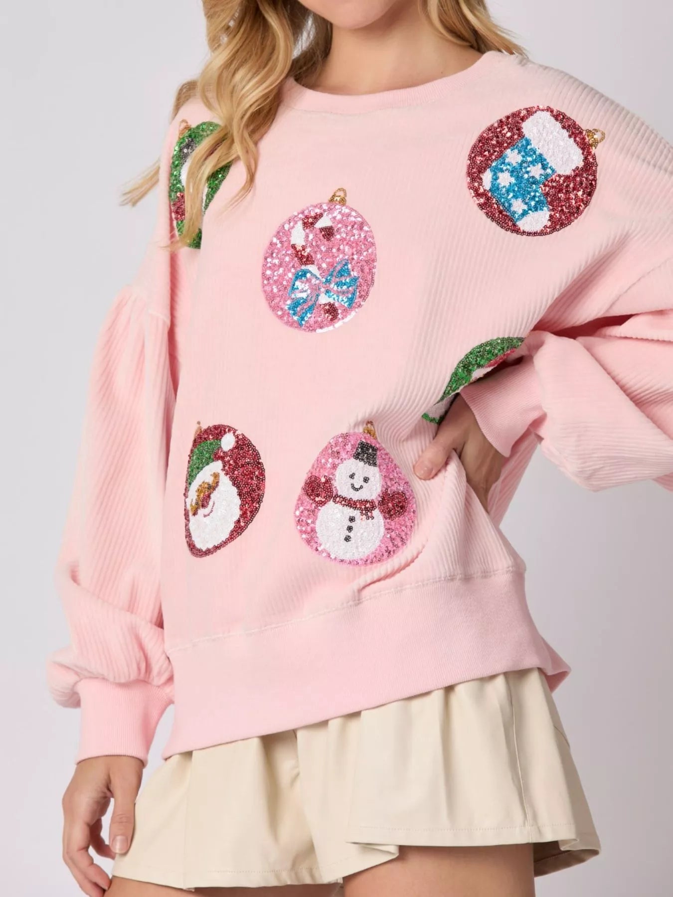 Trendsi Christmas Sequin Embellished Sweatshirt