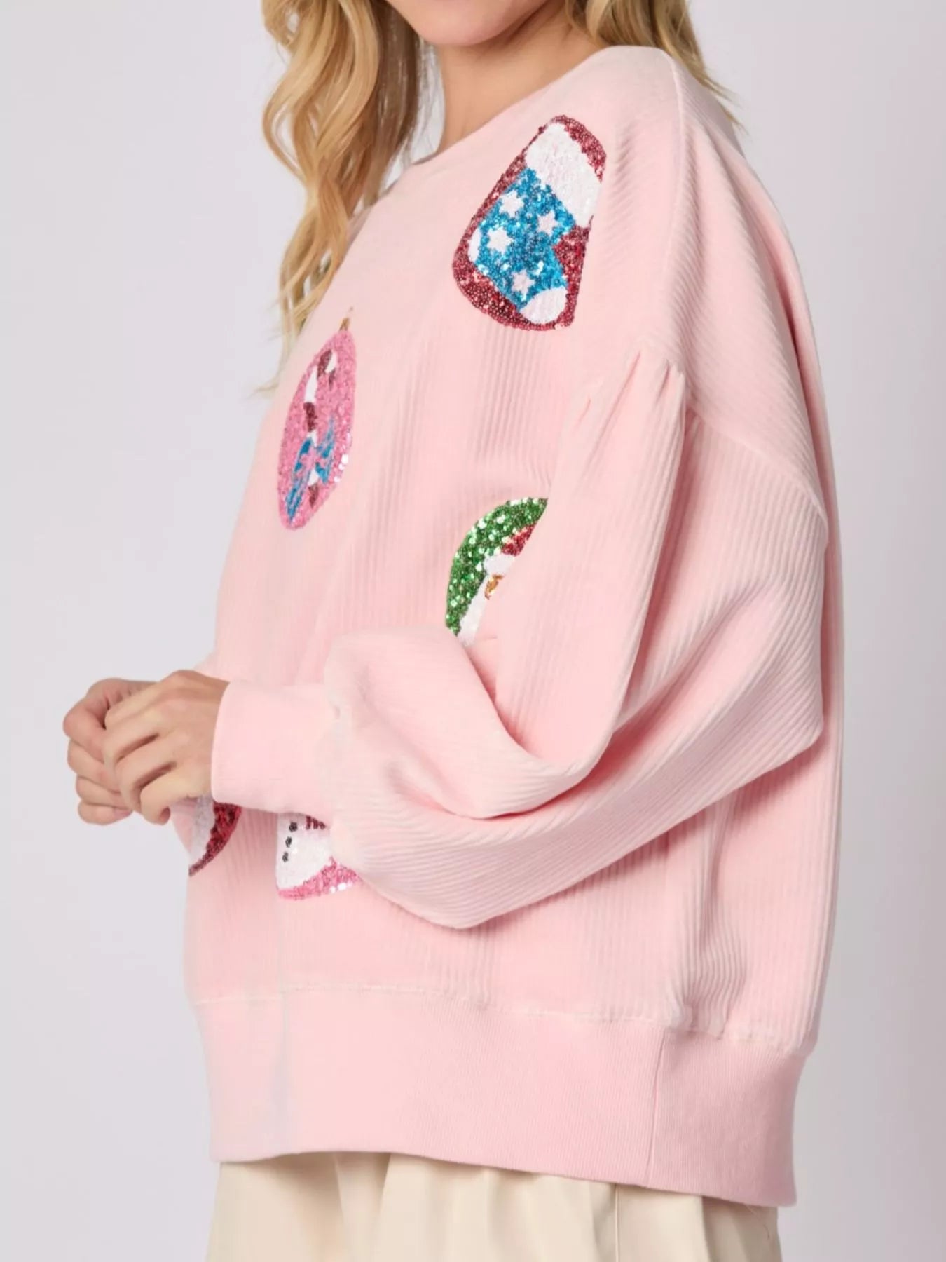 Trendsi Christmas Sequin Embellished Sweatshirt