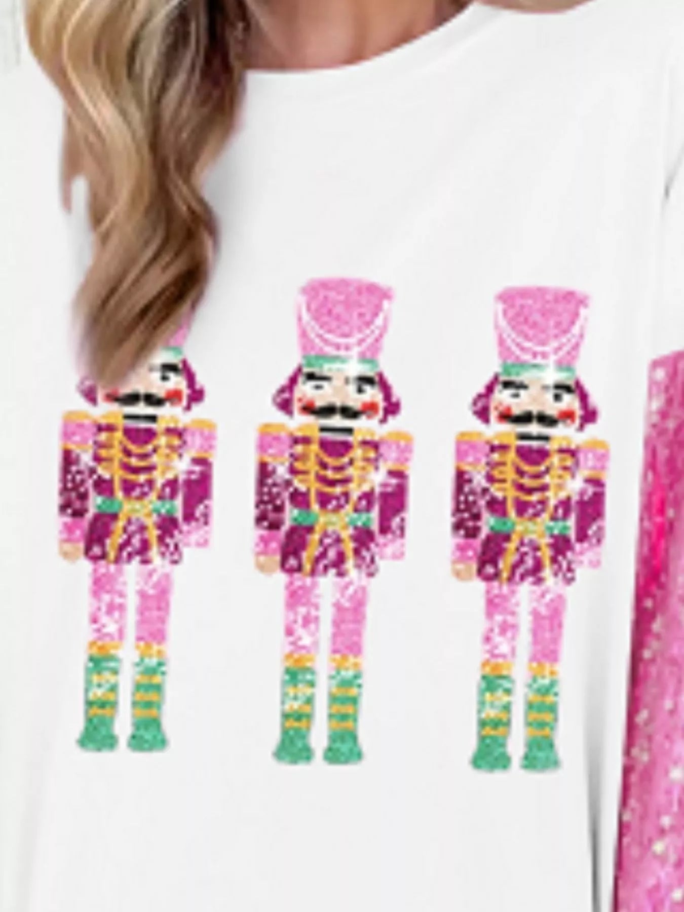 Trendsi Christmas Theme Sequin Long Sleeve Sweatshirt