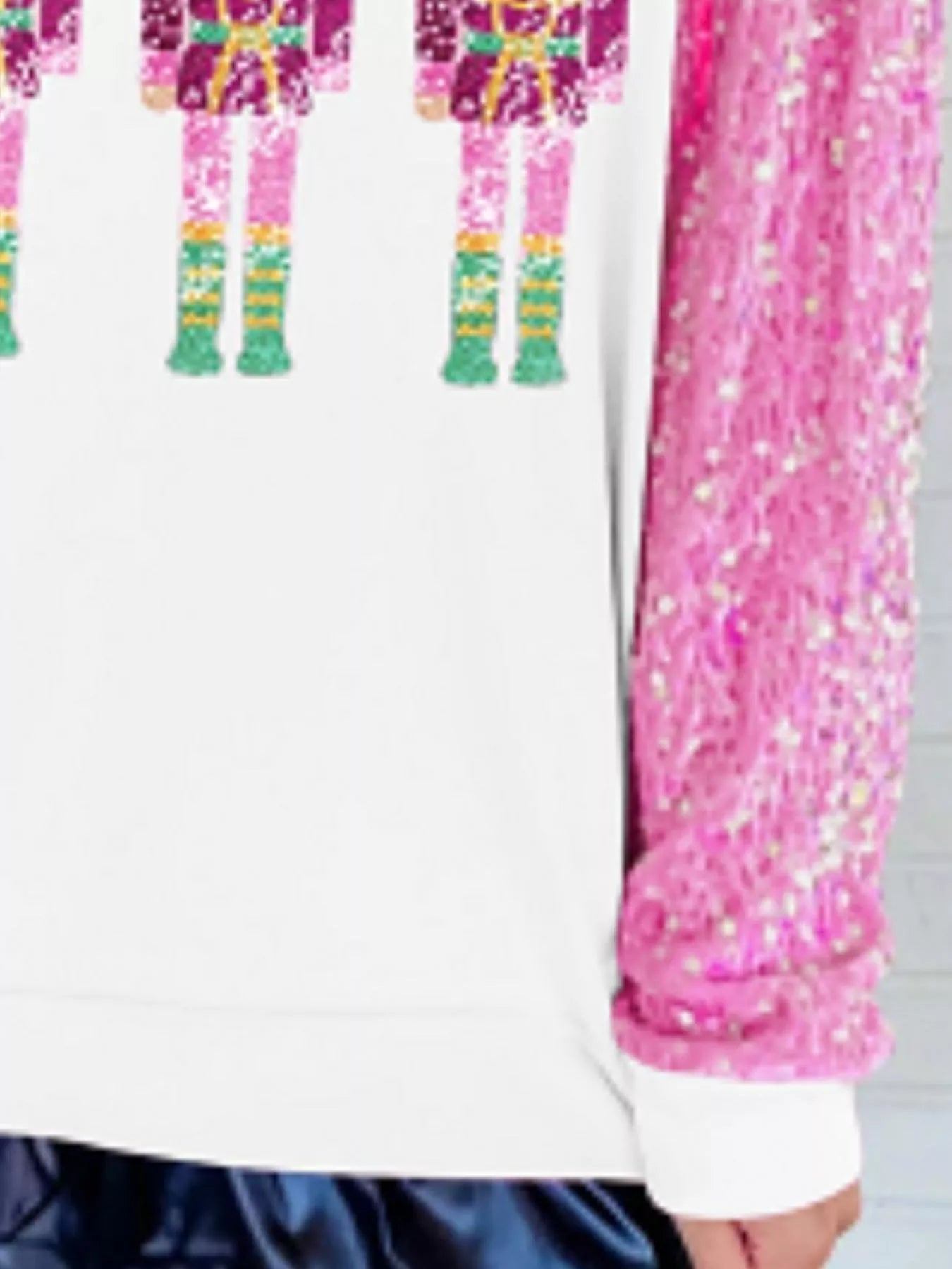Trendsi Christmas Theme Sequin Long Sleeve Sweatshirt