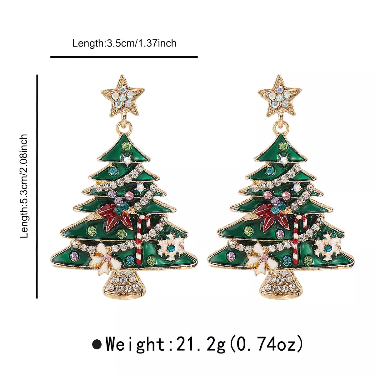 Trendsi Christmas Tree Dangle Earrings