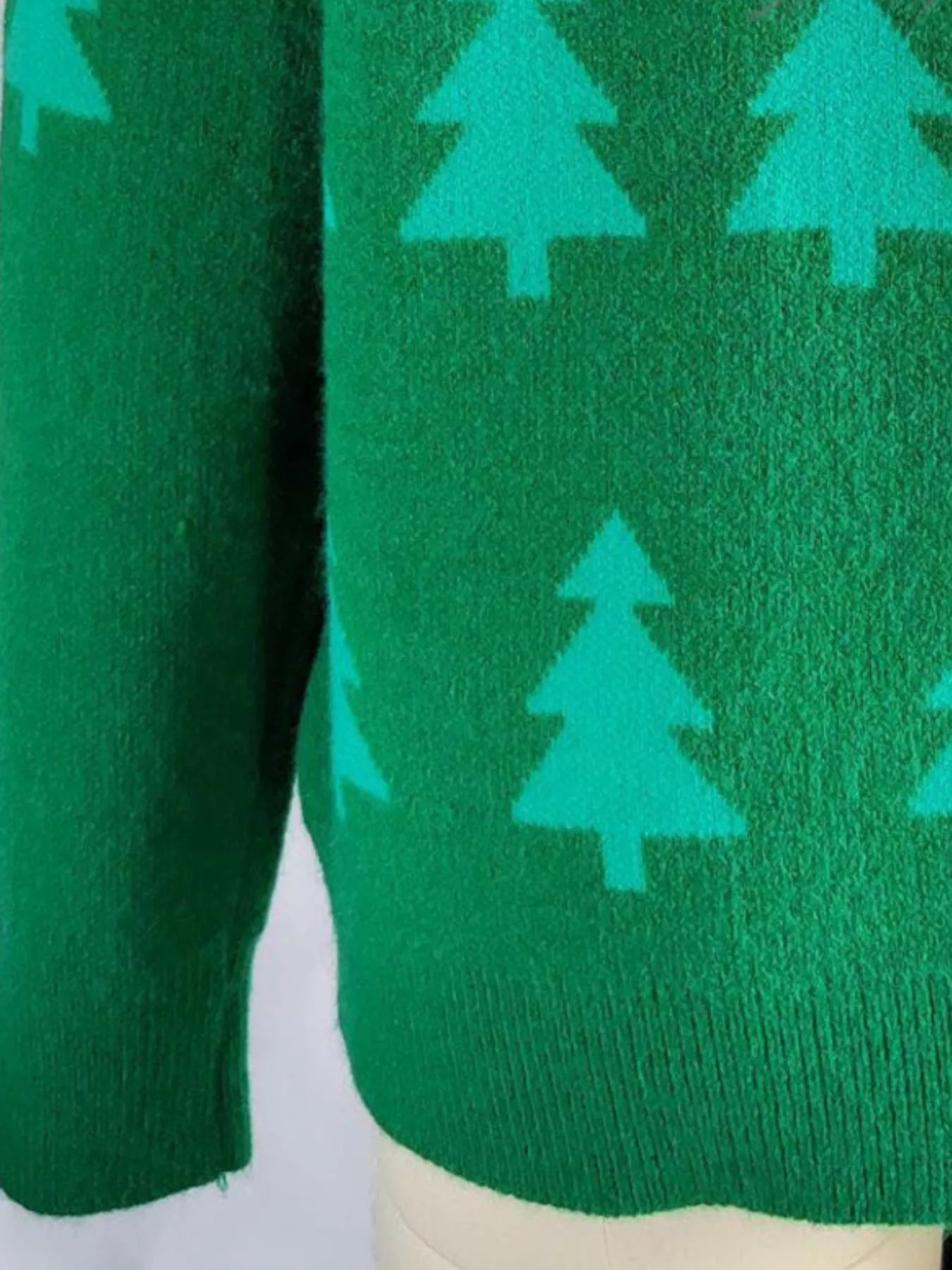 Trendsi Christmas Tree Pattern Long Sleeve Sweater