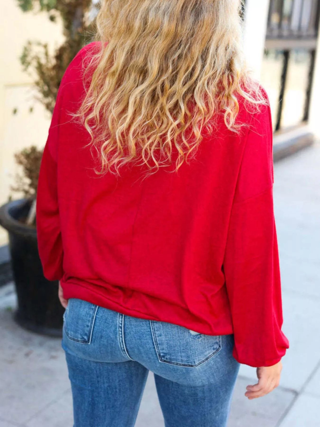 Trendsi Christmas Tree Sequin Long Sleeve Sweatshirt