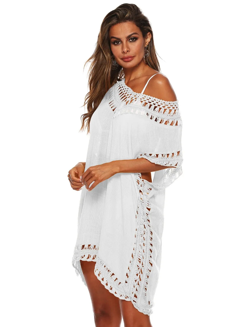 Trendsi Cutout V-Neck Short Sleeve Cover-Up