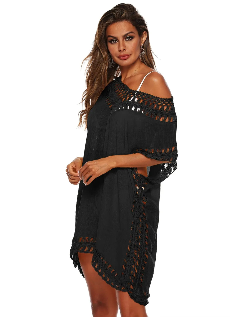 Trendsi Cutout V-Neck Short Sleeve Cover-Up