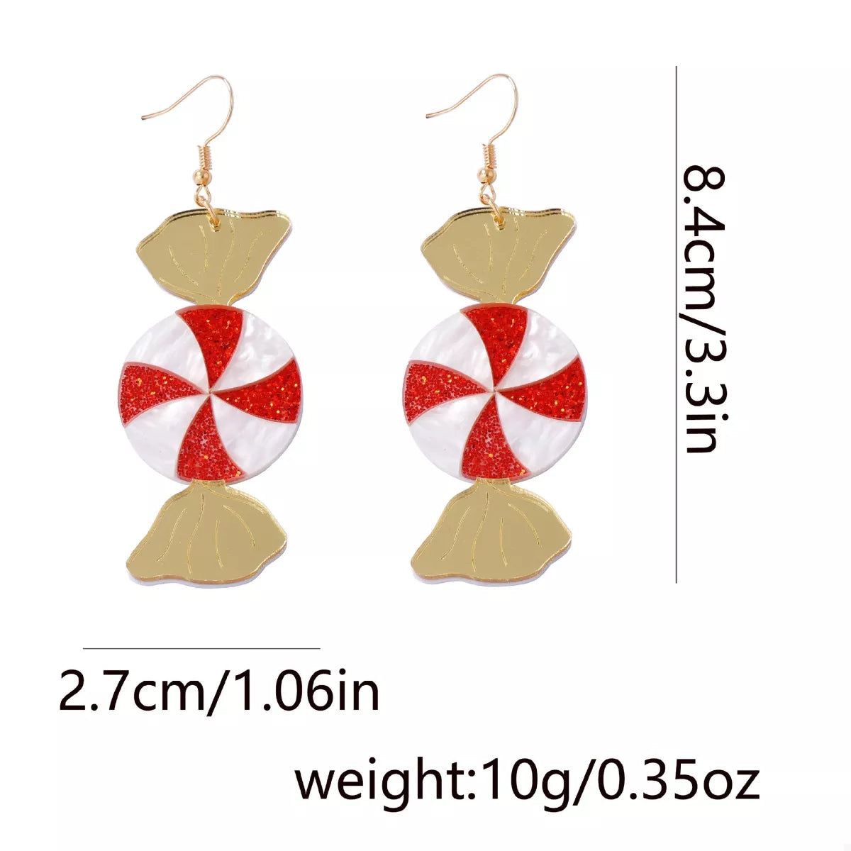 Trendsi Gold / onesize Christmas Candy Drop Earrings