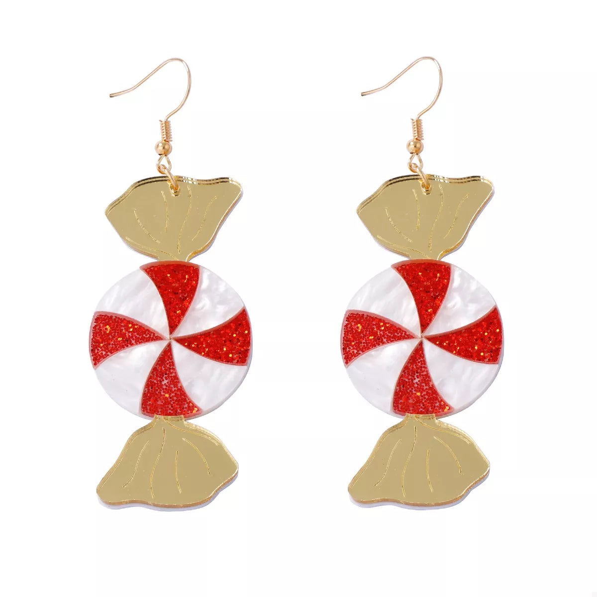 Trendsi Gold / onesize Christmas Candy Drop Earrings
