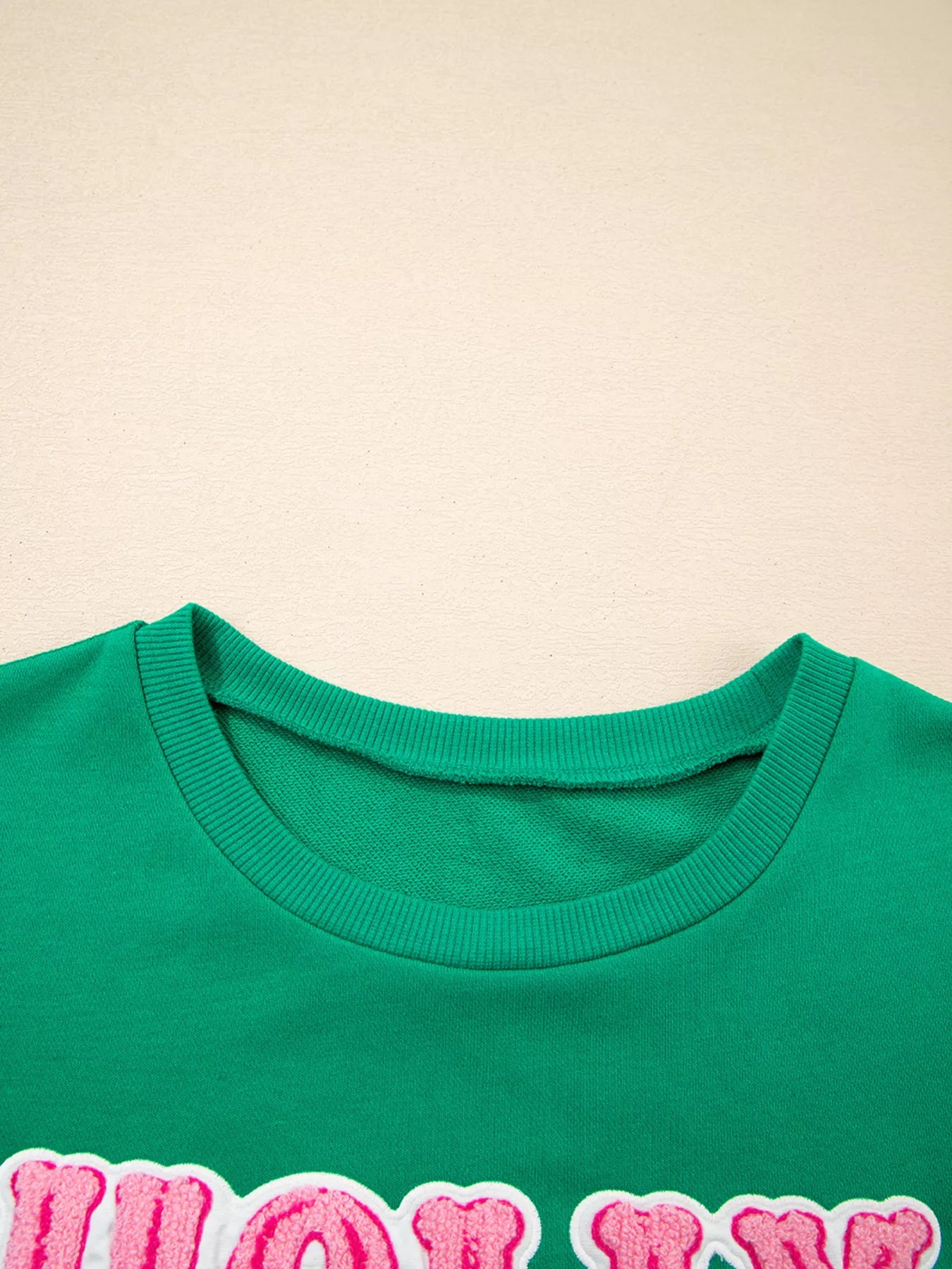 Trendsi HOLLY JOLLY Towel Embroidered Christmas Holiday Sweatshirt