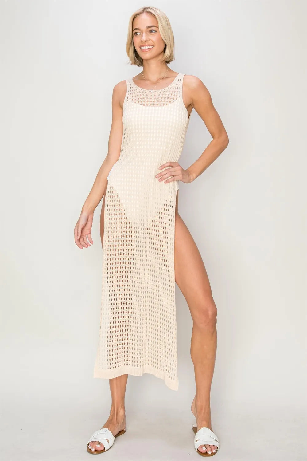 Trendsi HYFVE Crochet Backless Cover Up Dress