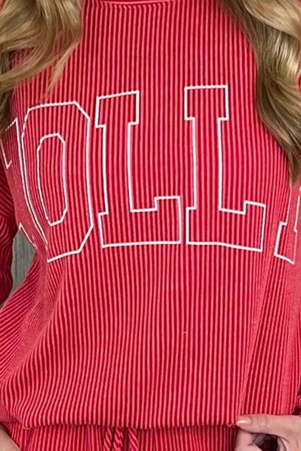 Trendsi JOLLY Textured Christmas Sweatshirt