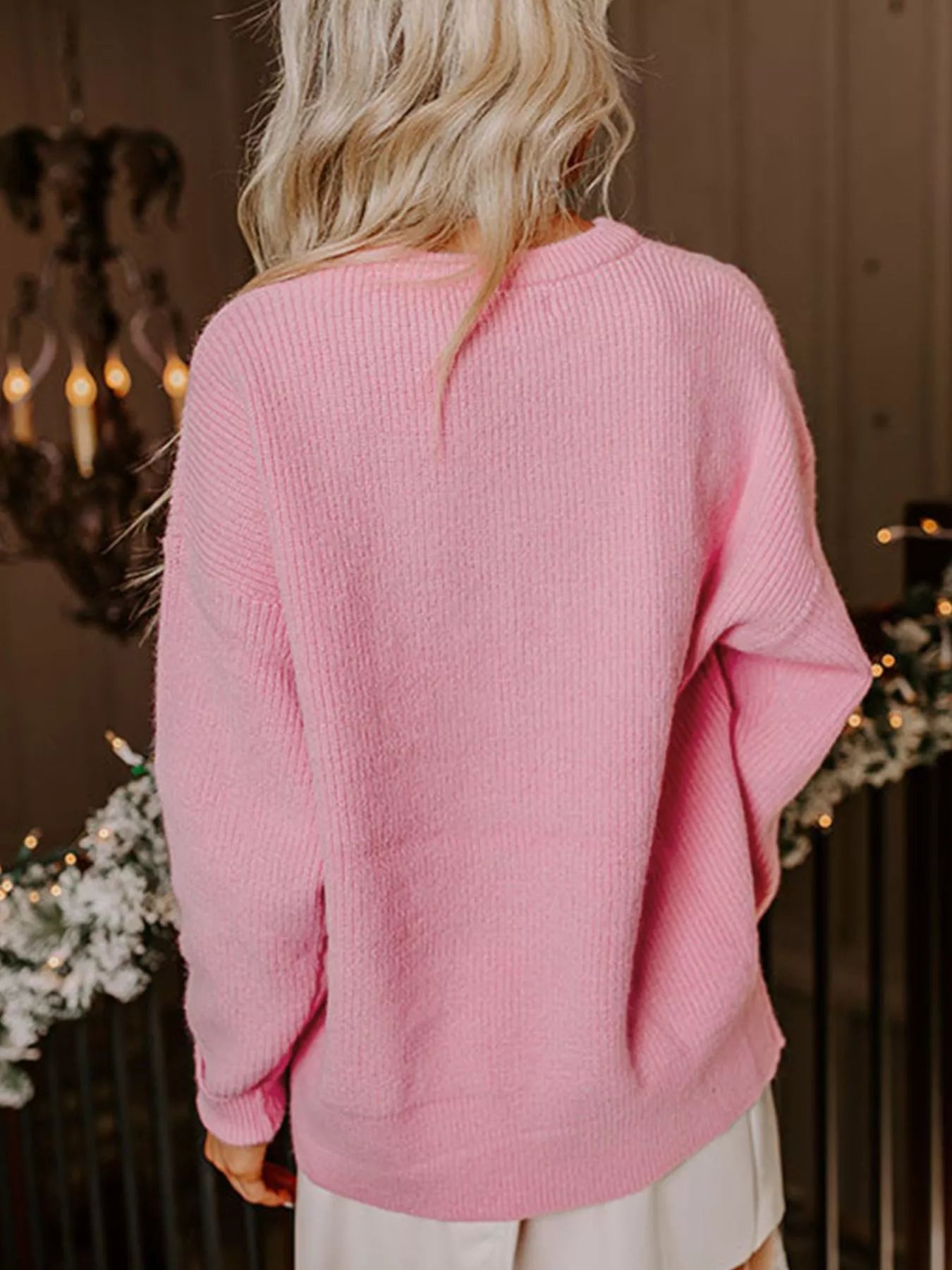 Trendsi Merry Candy Cane Christmas Crew Neck Sweater