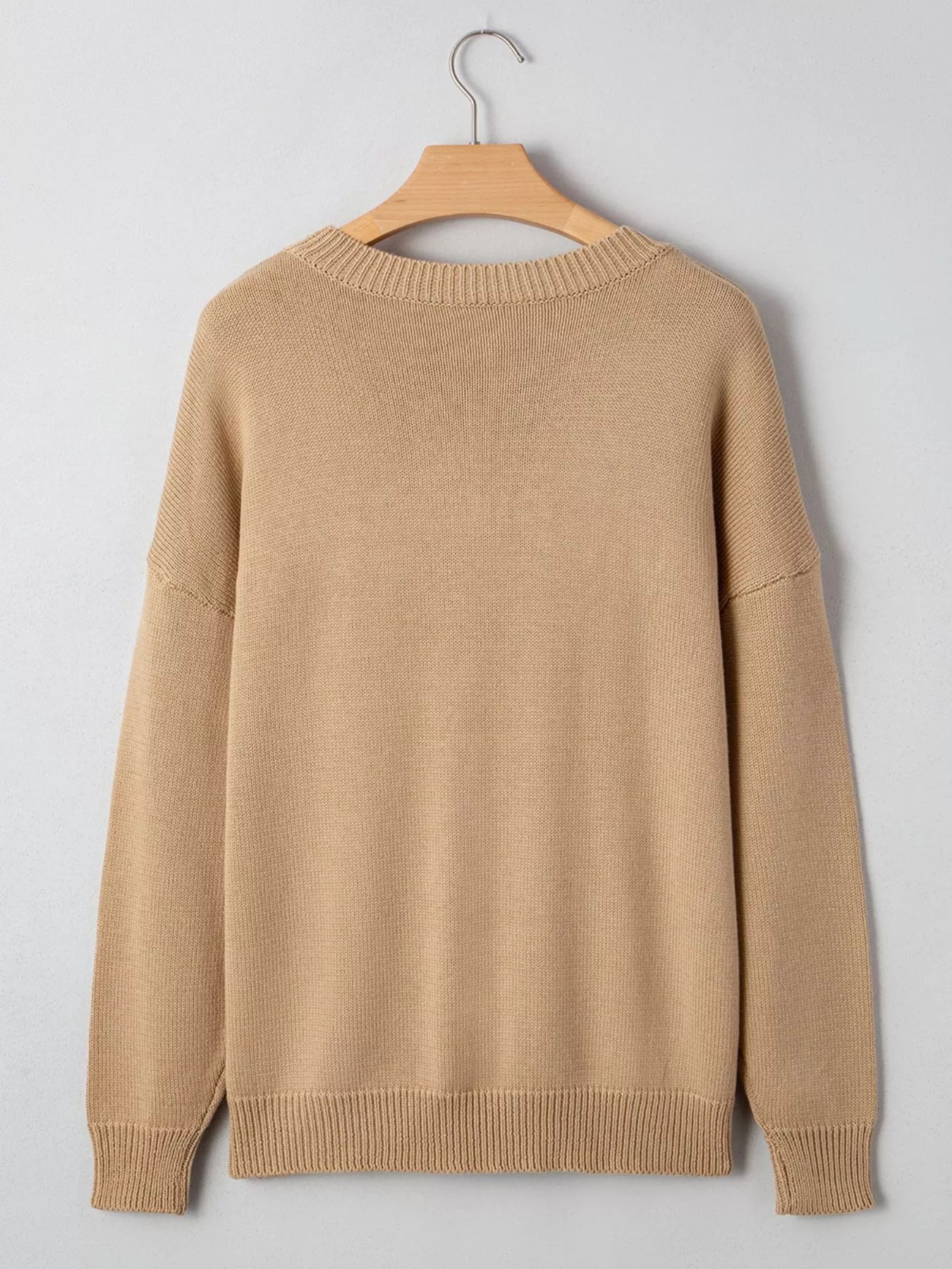 Trendsi Merry Colorful Dot Detail Christmas Dolman Sweater