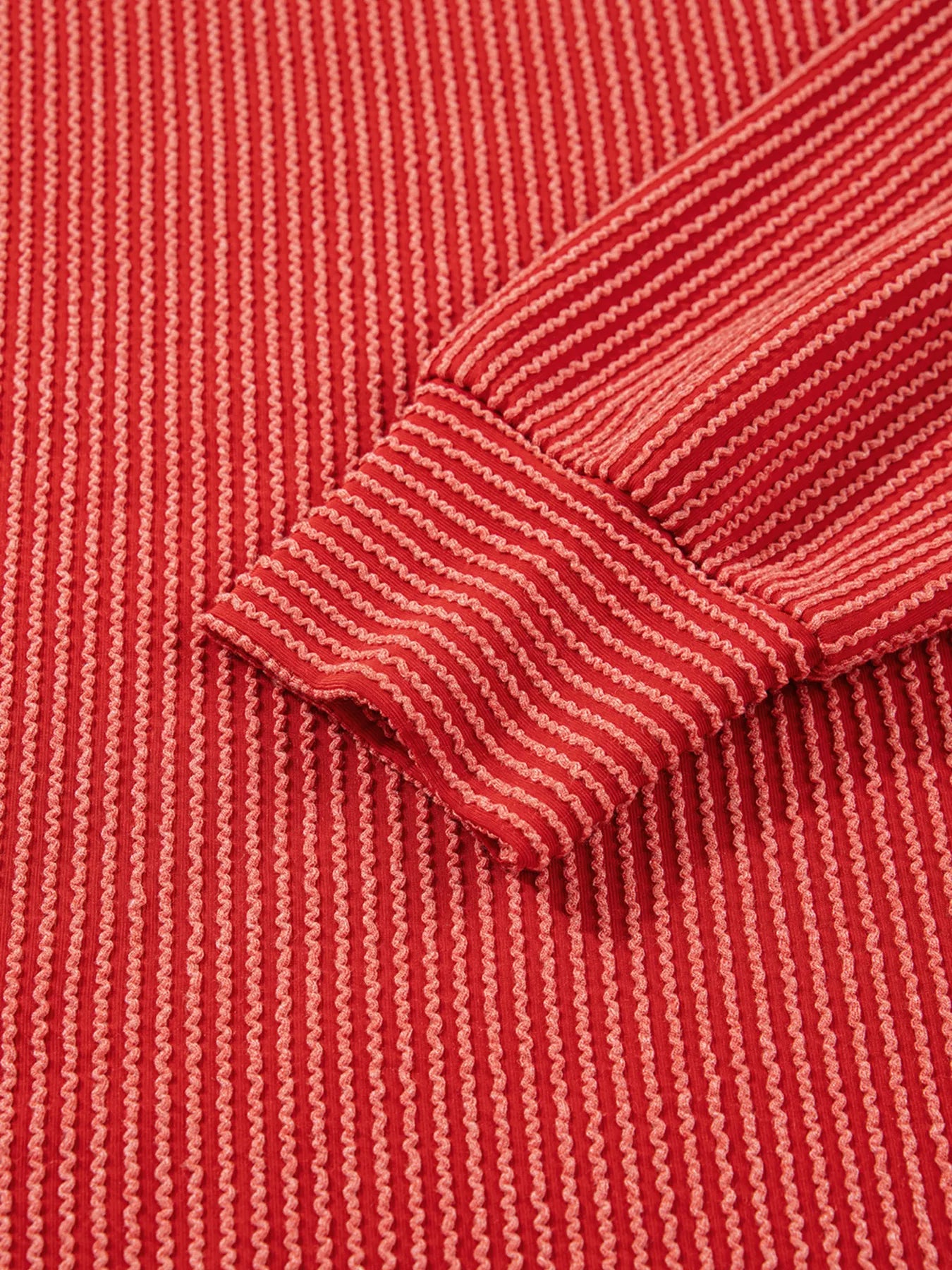 Trendsi Merry Twisted Rib Christmas Loose Long Sleeve Top