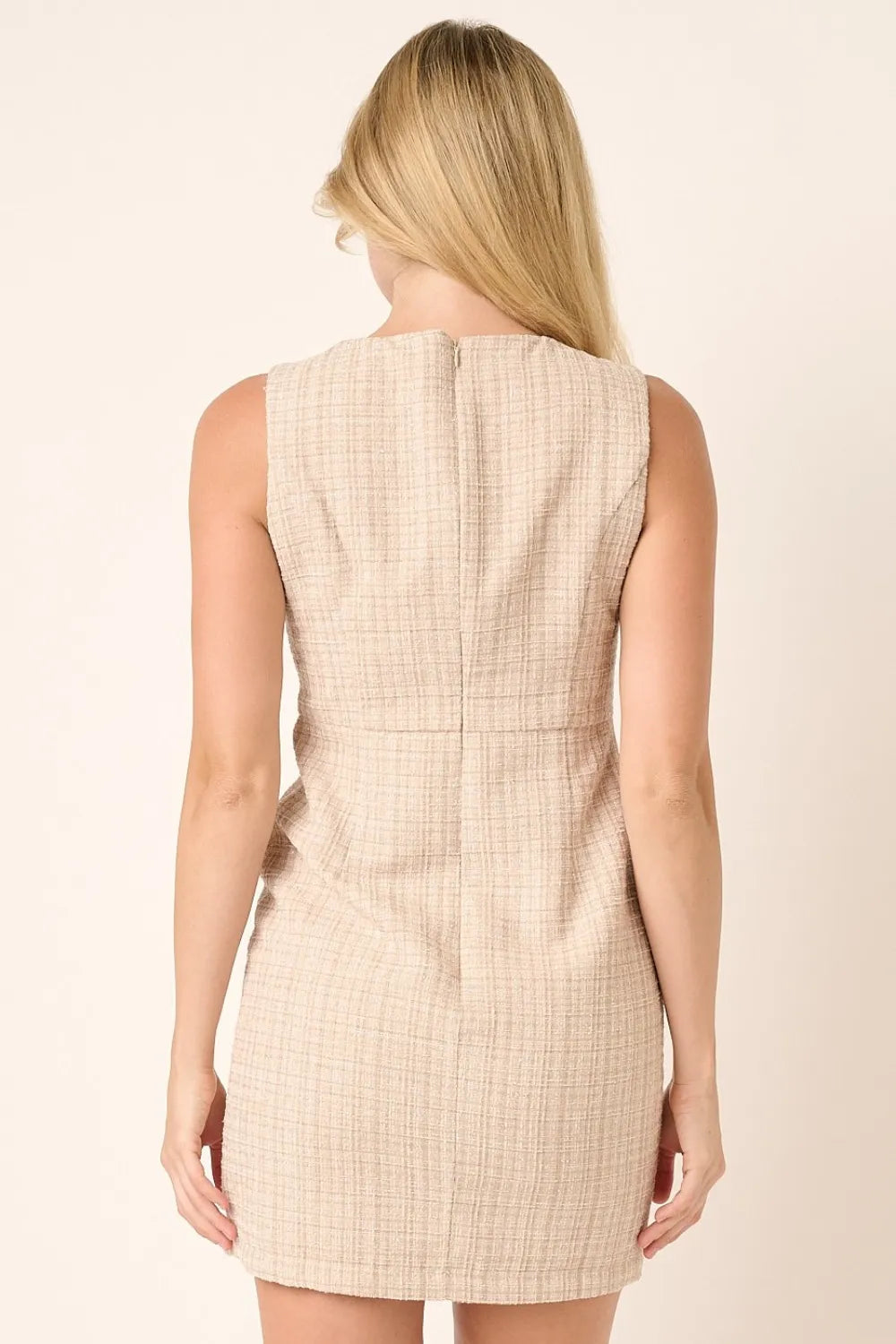 Trendsi Mittoshop Tweed Sleeveless Mini Dress