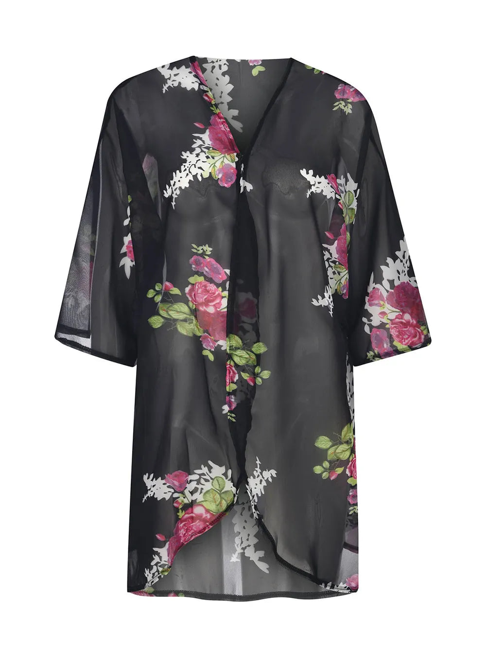 Trendsi Open Front Half Sleeve Cover-Up