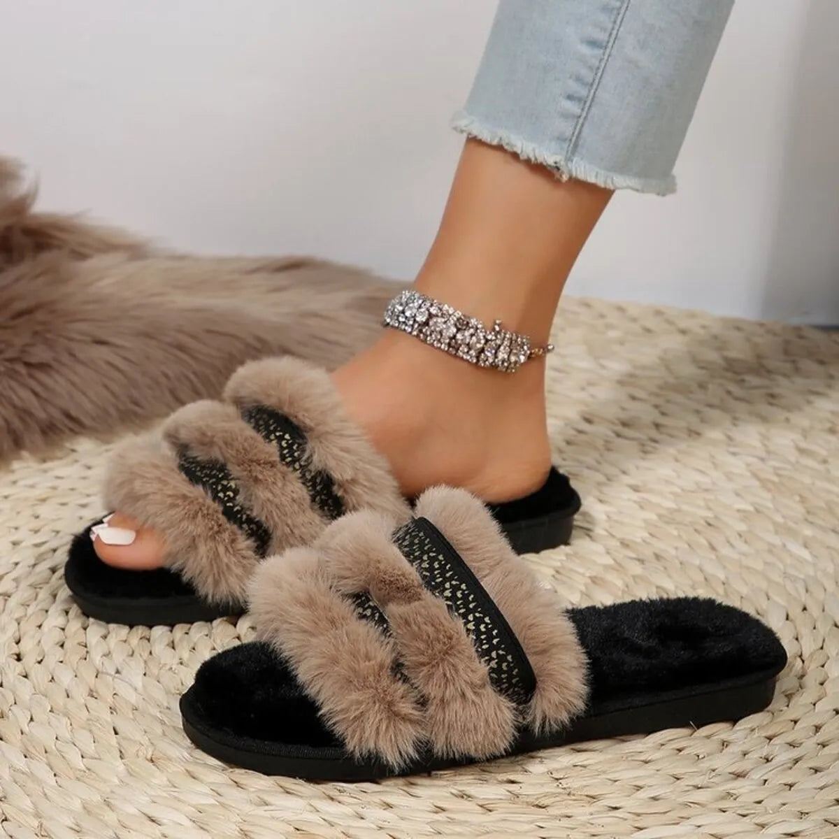Trendsi Open Toe Platform Slippers