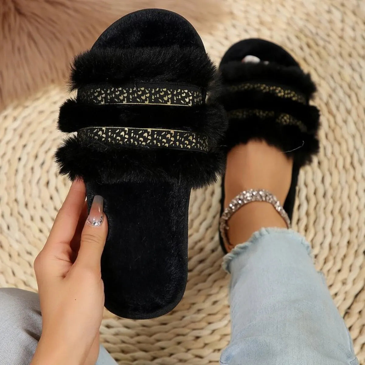 Trendsi Open Toe Platform Slippers