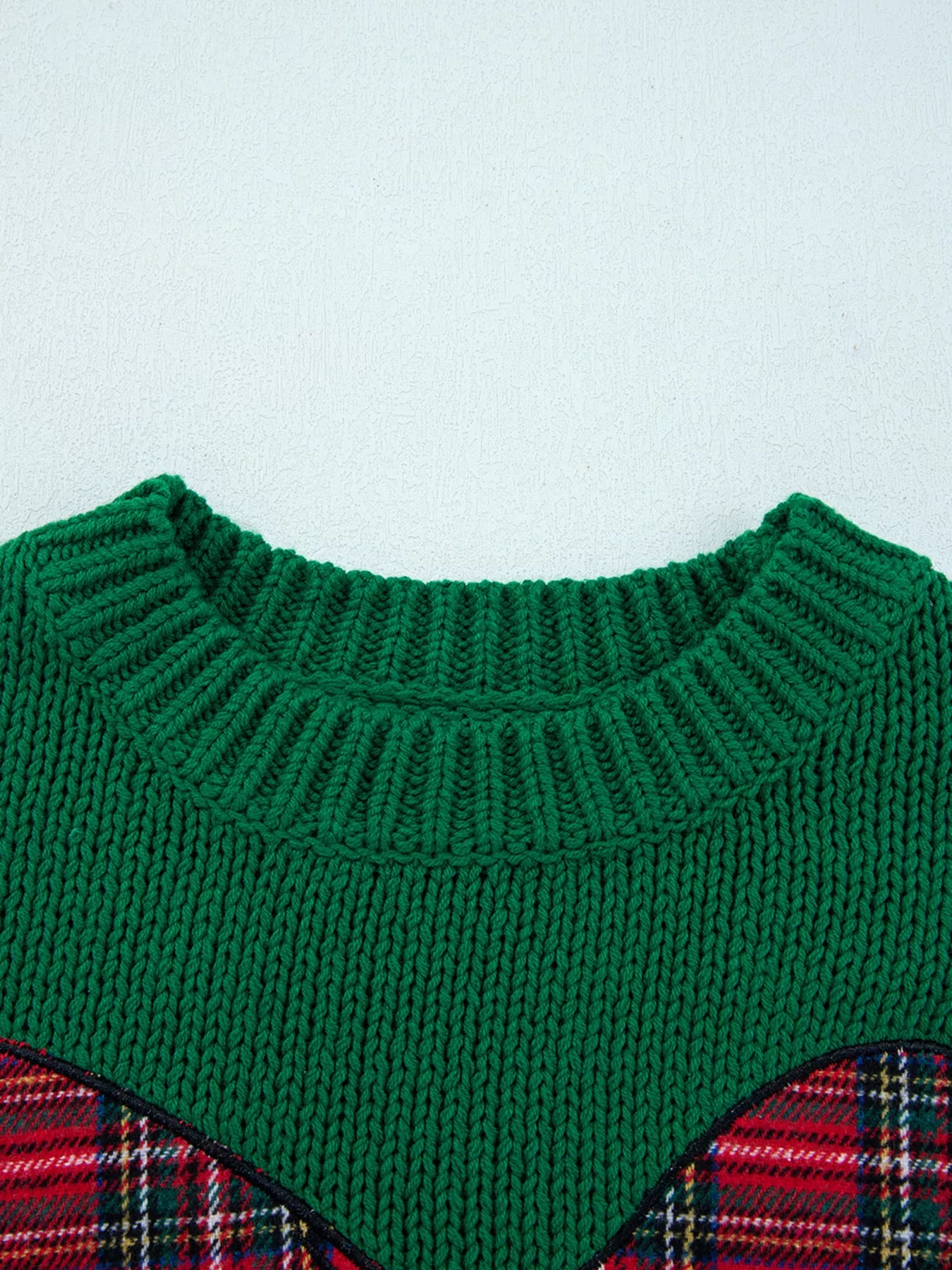 Trendsi Plaid Bow Graphic Christmas Sweater