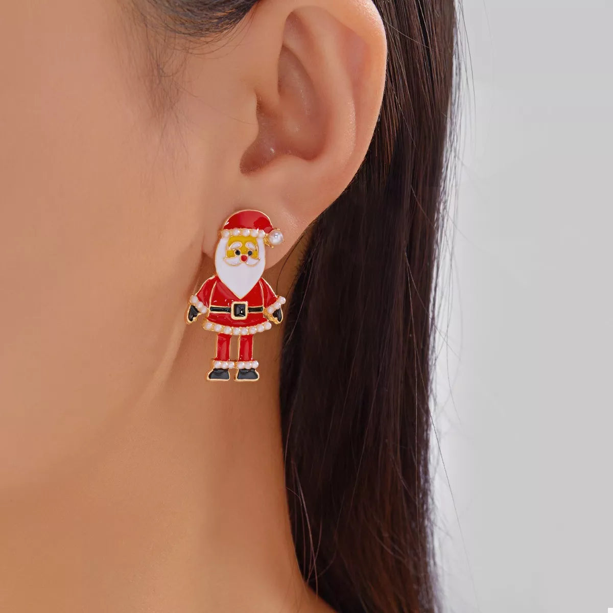 Trendsi Red / One Size Christmas Santa Claus Stud Earrings