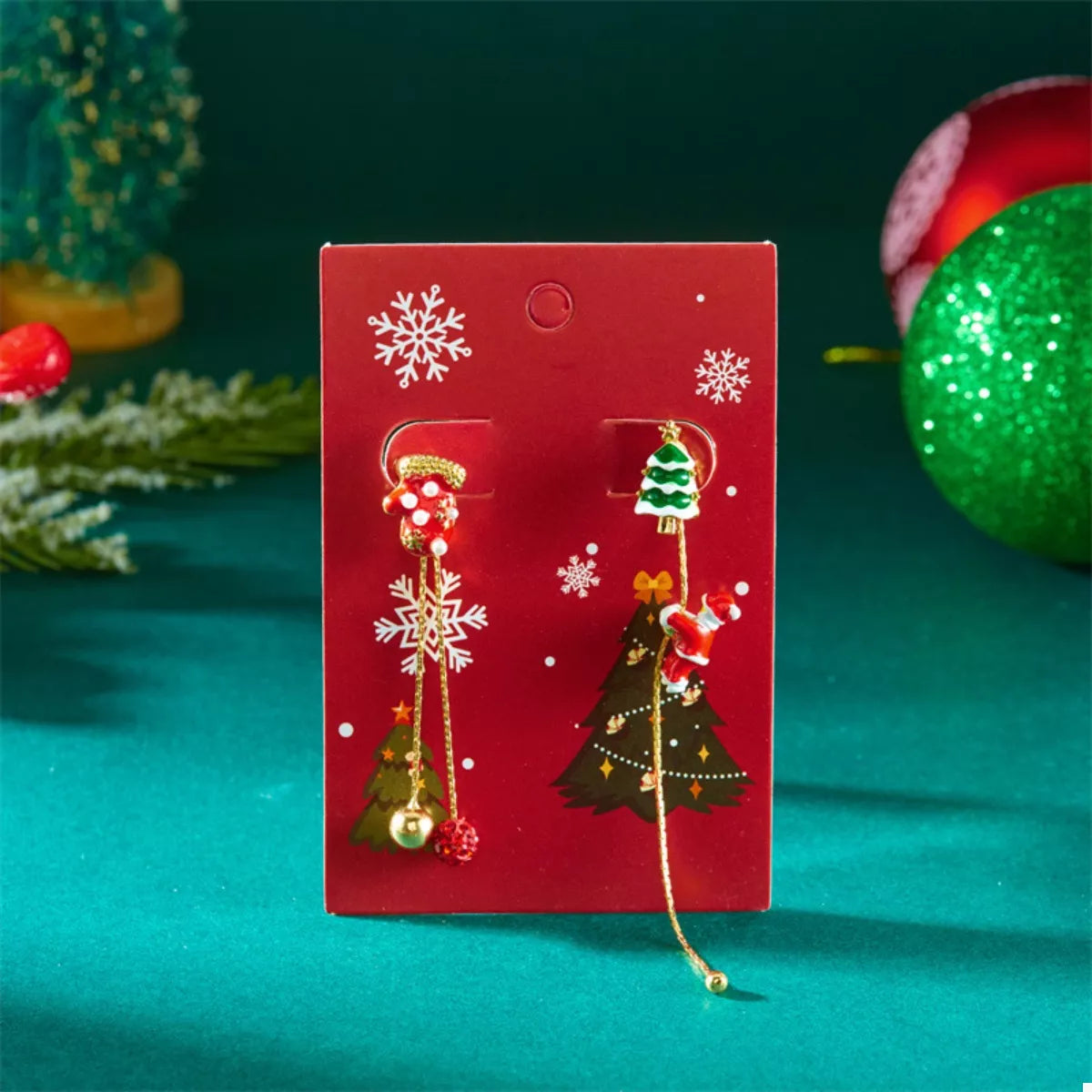Trendsi Red / One Size Christmas Santa Drop Earrings