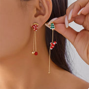 Trendsi Red / One Size Christmas Santa Drop Earrings