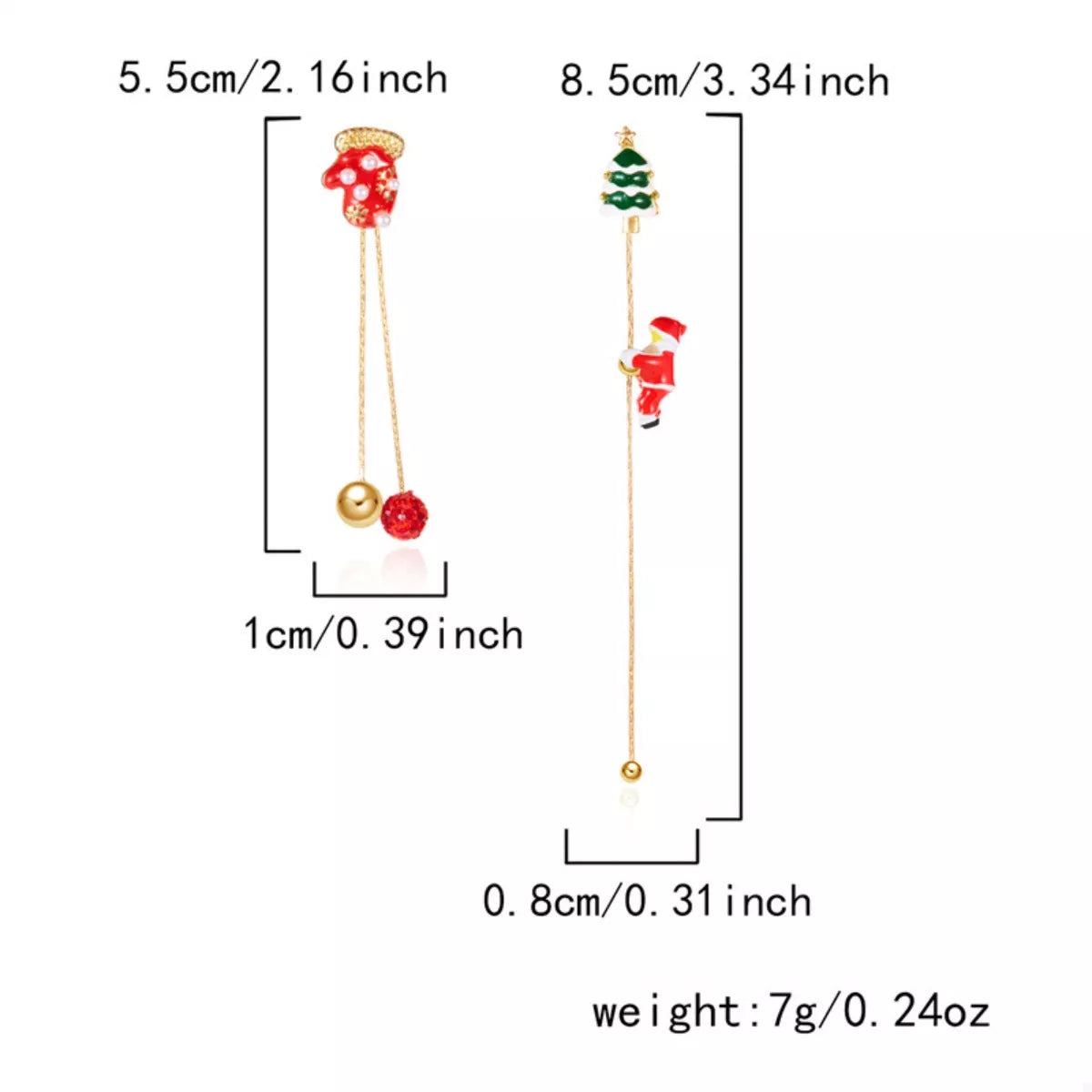 Trendsi Red / One Size Christmas Santa Drop Earrings
