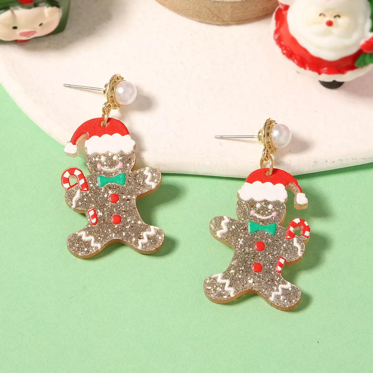 Trendsi Red / onesize Christmas Gingerbread Man Dangle Earrings