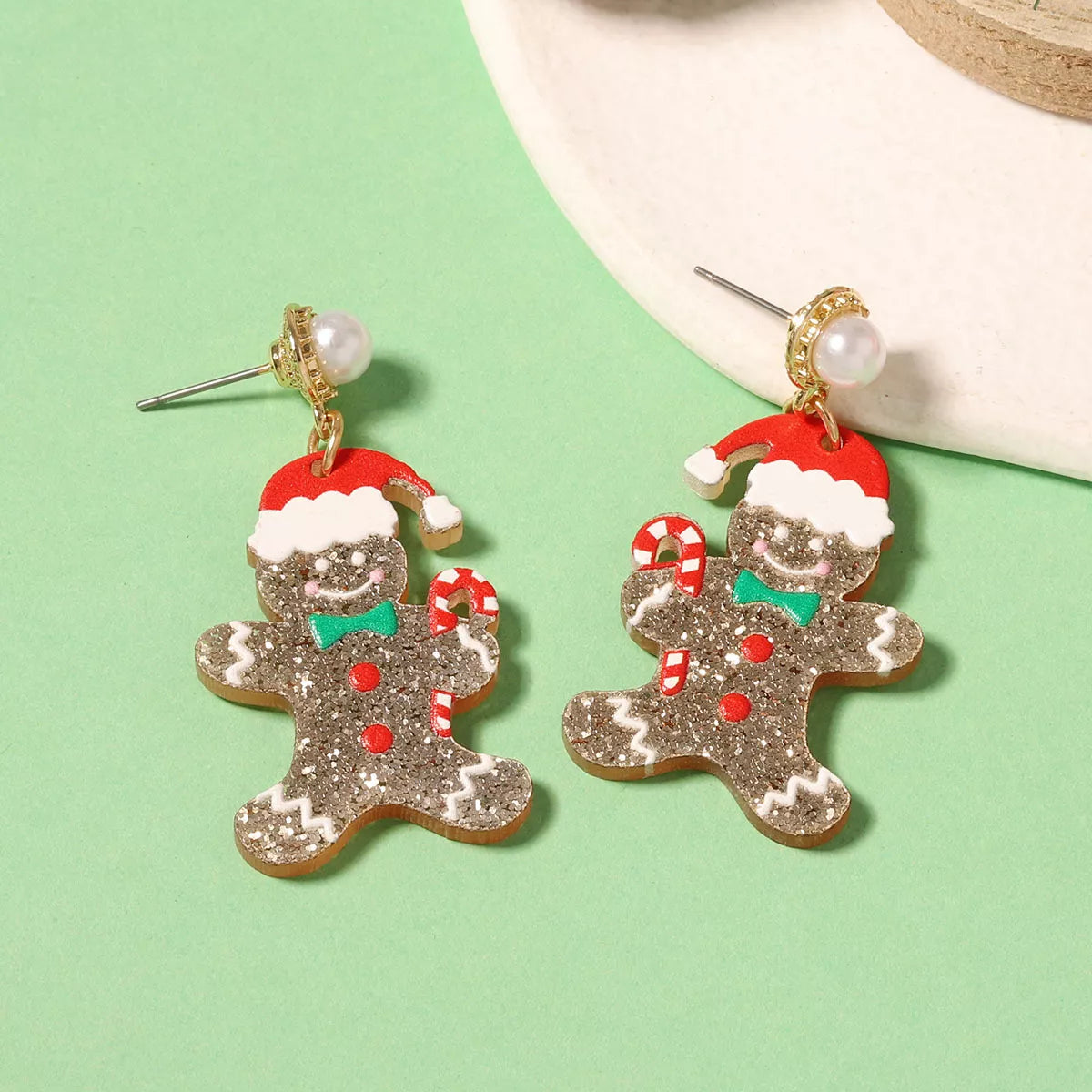 Trendsi Red / onesize Christmas Gingerbread Man Dangle Earrings