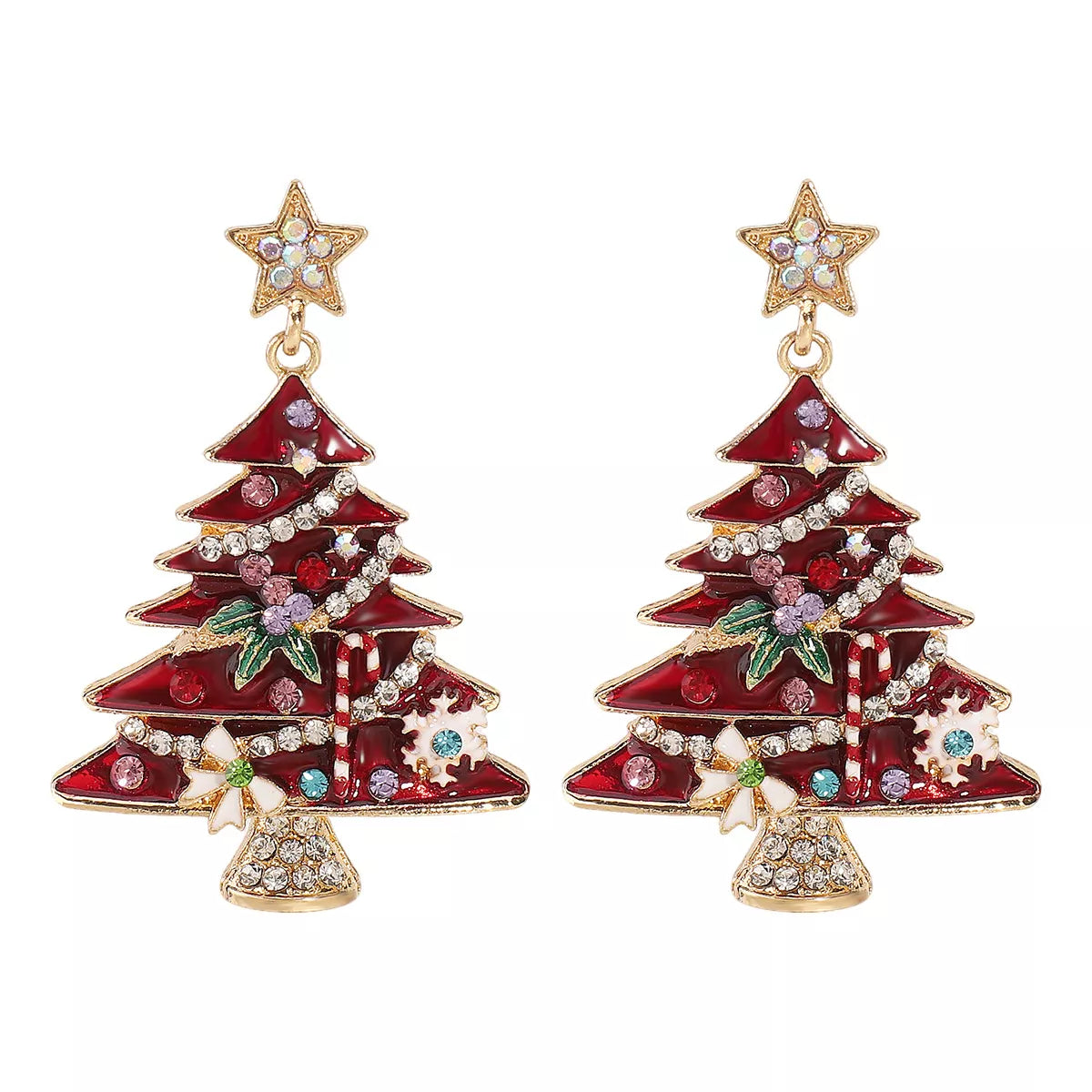 Trendsi Red / onesize Christmas Tree Dangle Earrings