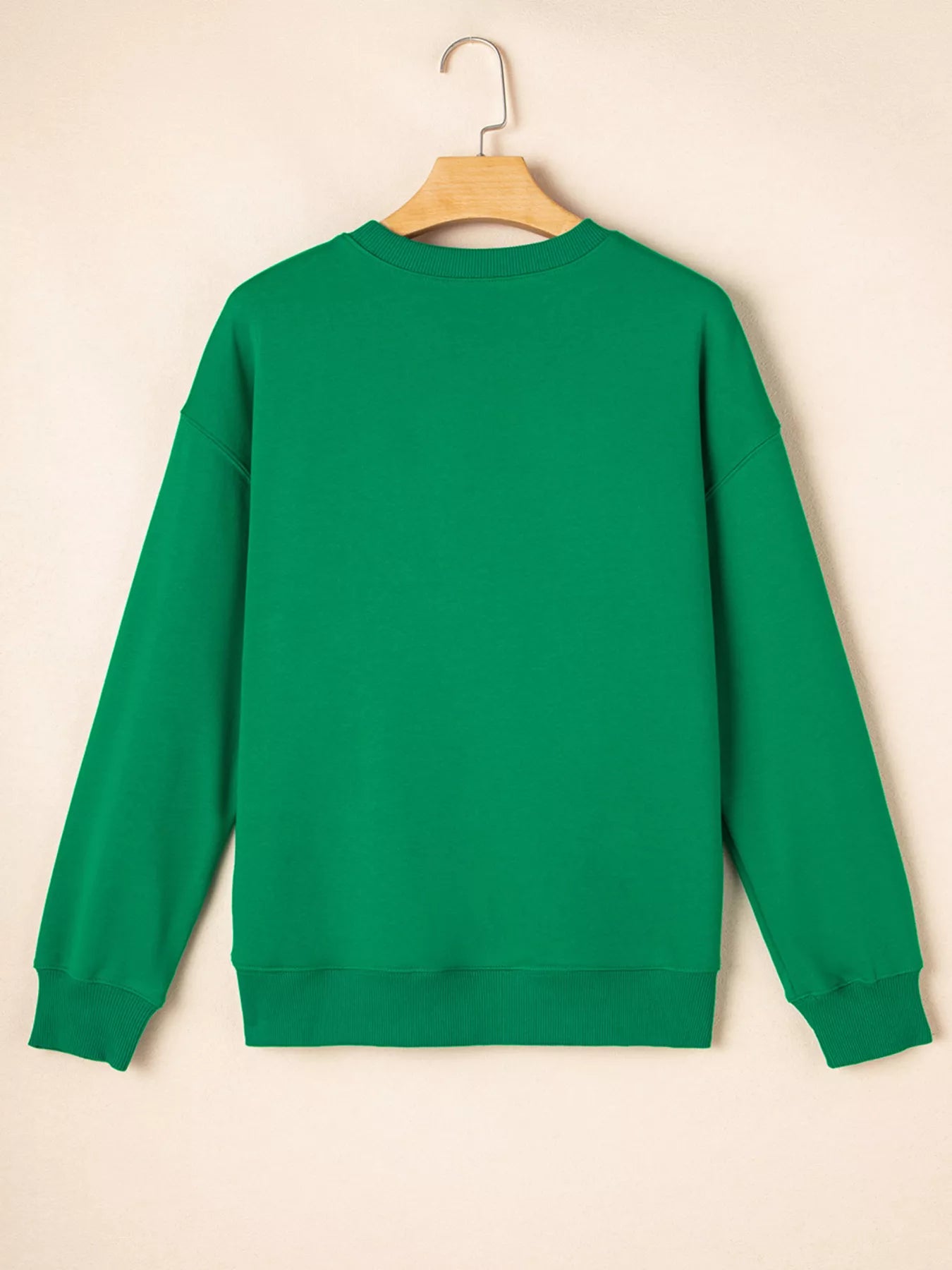 Trendsi Sequin Letter Graphic Father Christmas Patched Sleeve Drop Shoulder Sweatshirt