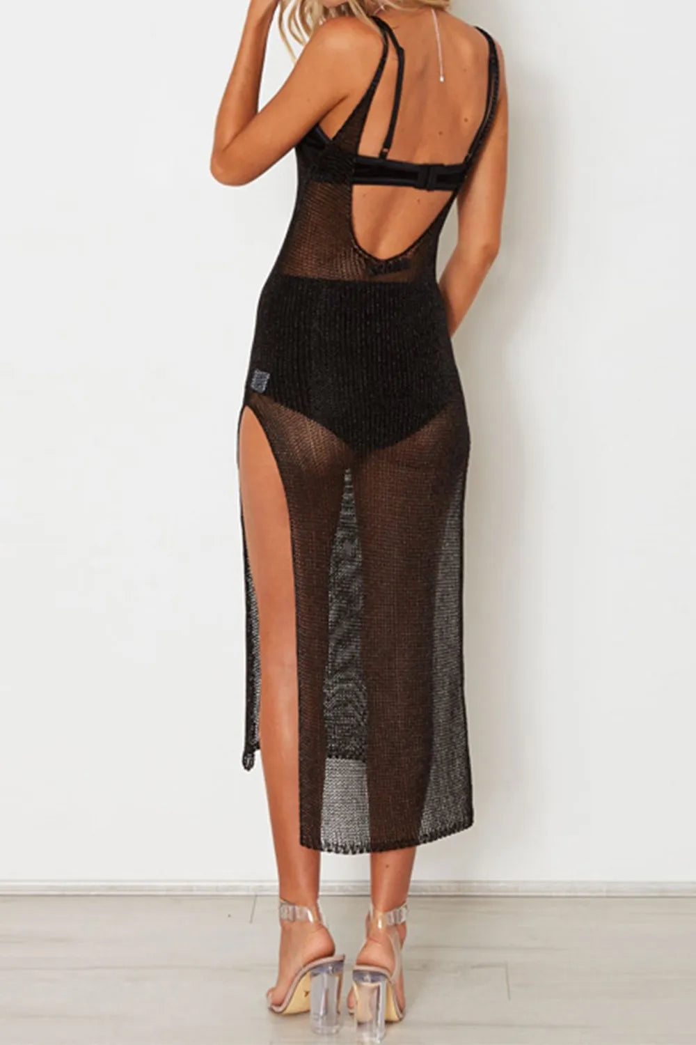 Trendsi Slit Scoop Neck Sleeveless Cover Up