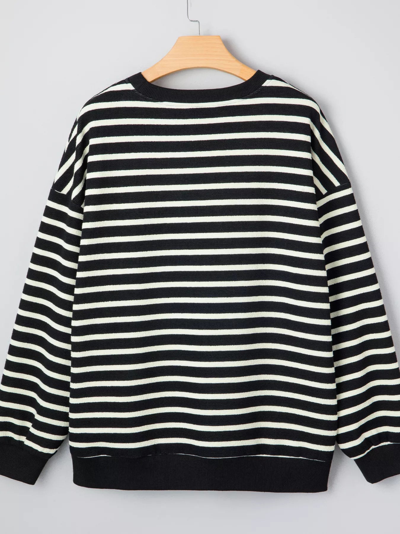 Trendsi Stripe Contrast MERRY Letter Christmas Print Drop Shoulder Sweatshirt