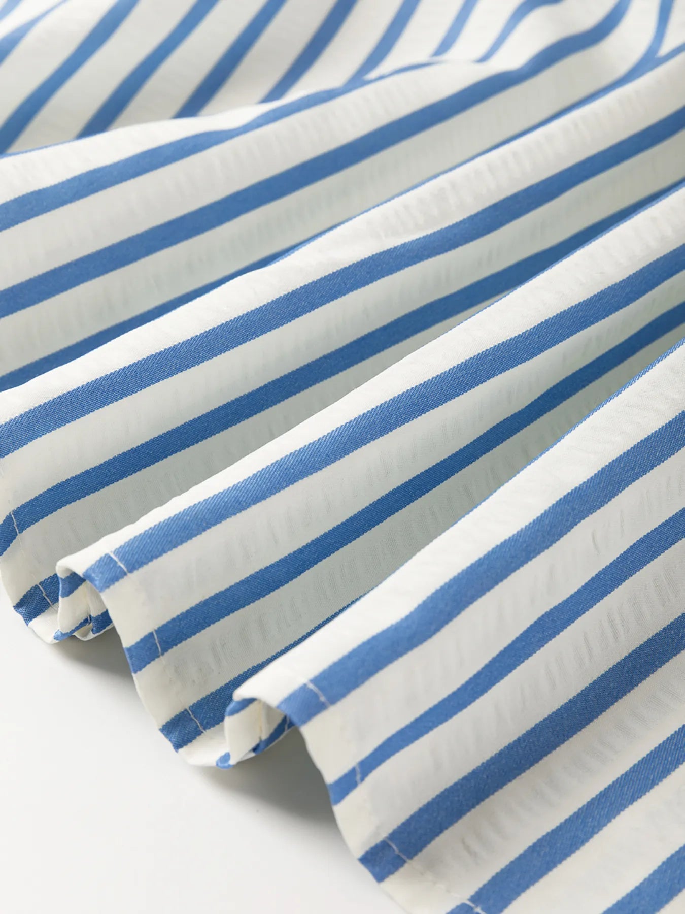 Trendsi Stripe Knotted Sleeve Notched Shift Mini Dress