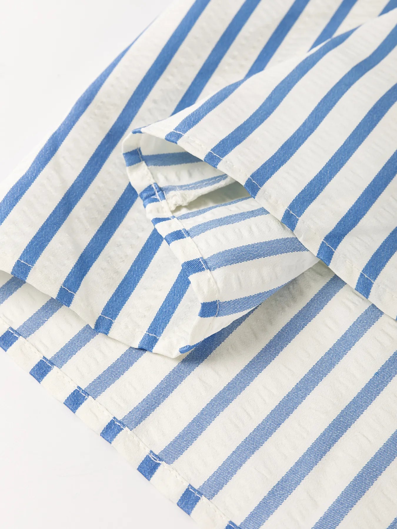 Trendsi Stripe Knotted Sleeve Notched Shift Mini Dress