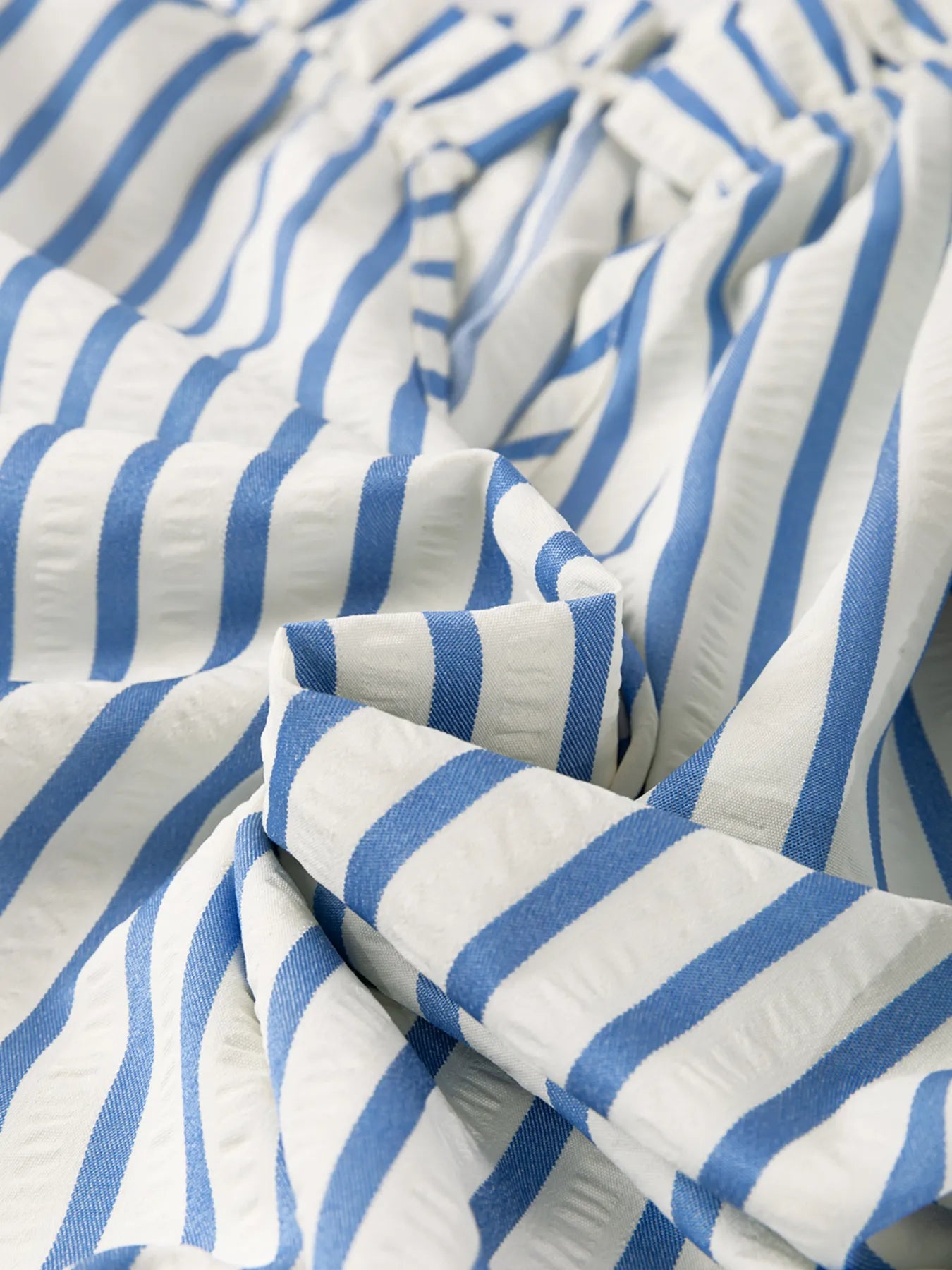 Trendsi Stripe Knotted Sleeve Notched Shift Mini Dress