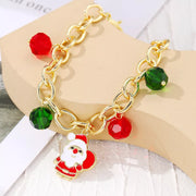 Trendsi Style A / One Size Christmas Santa Snowman Bracelet with Colorful Crystal