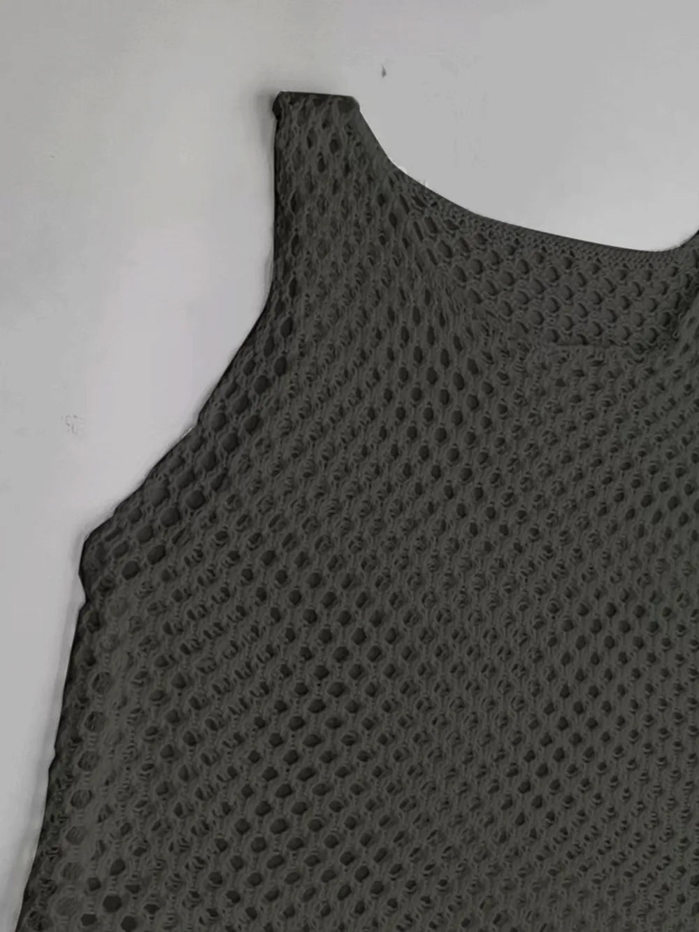 Trendsi Tassel Hem Hollow Out Sleeveless Cover Up