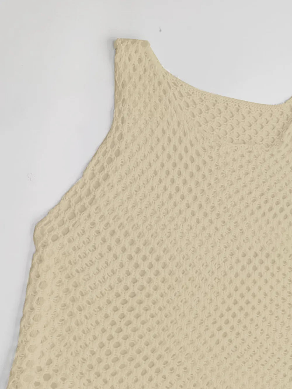 Trendsi Tassel Hem Hollow Out Sleeveless Cover Up